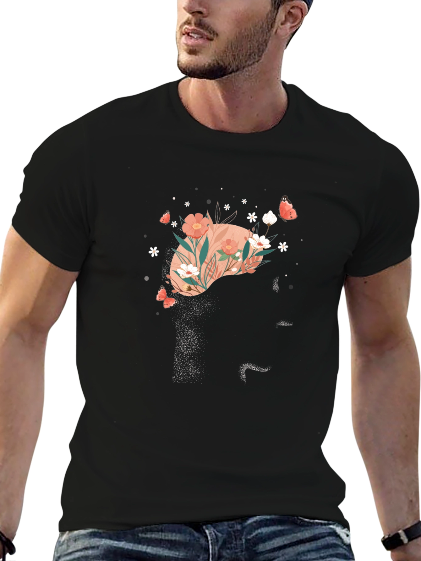 Floral Liver Graphic Tee - Cute Anatomy T-Shirt