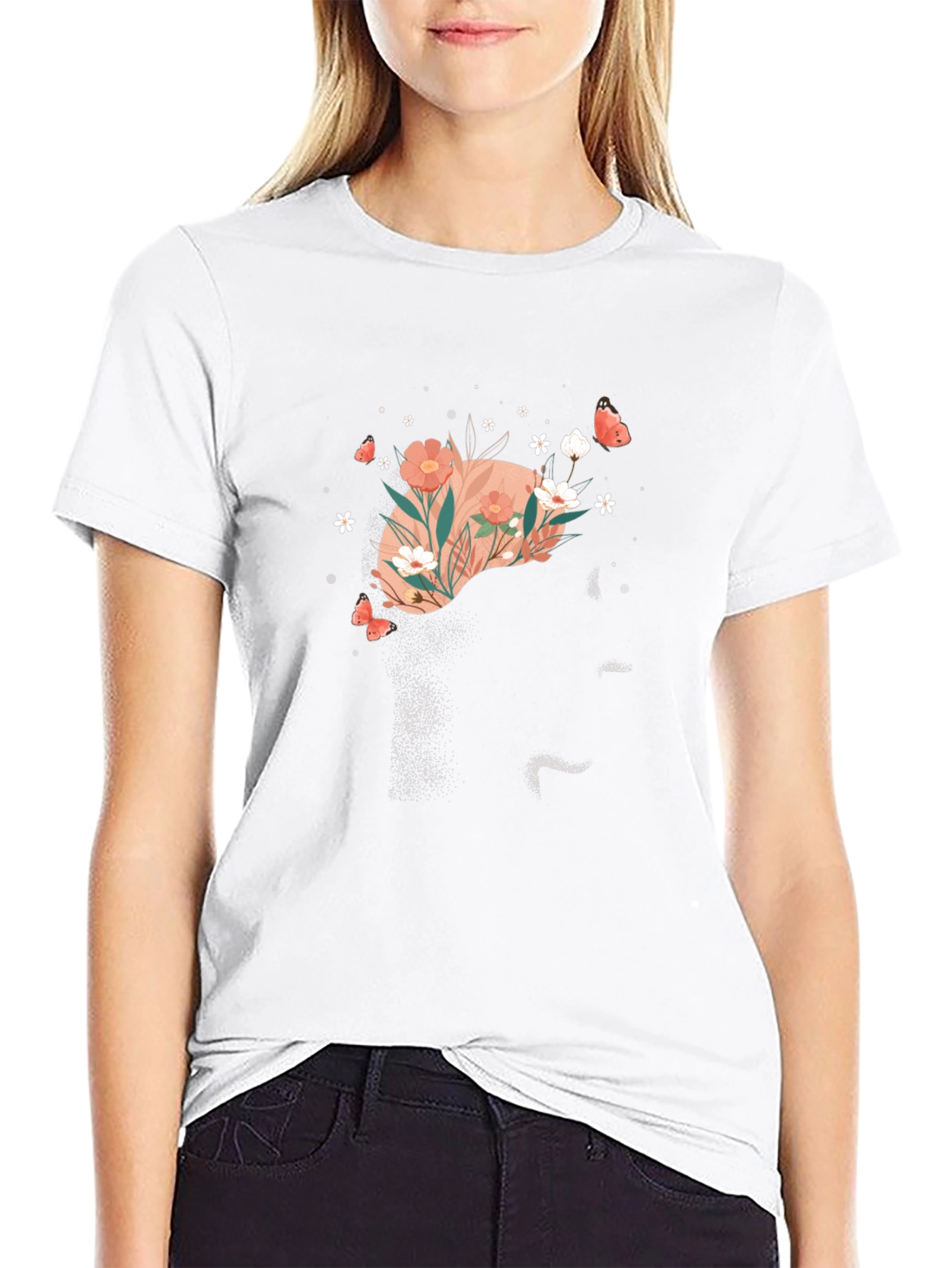 Floral Liver Graphic Tee - Cute Anatomy T-Shirt
