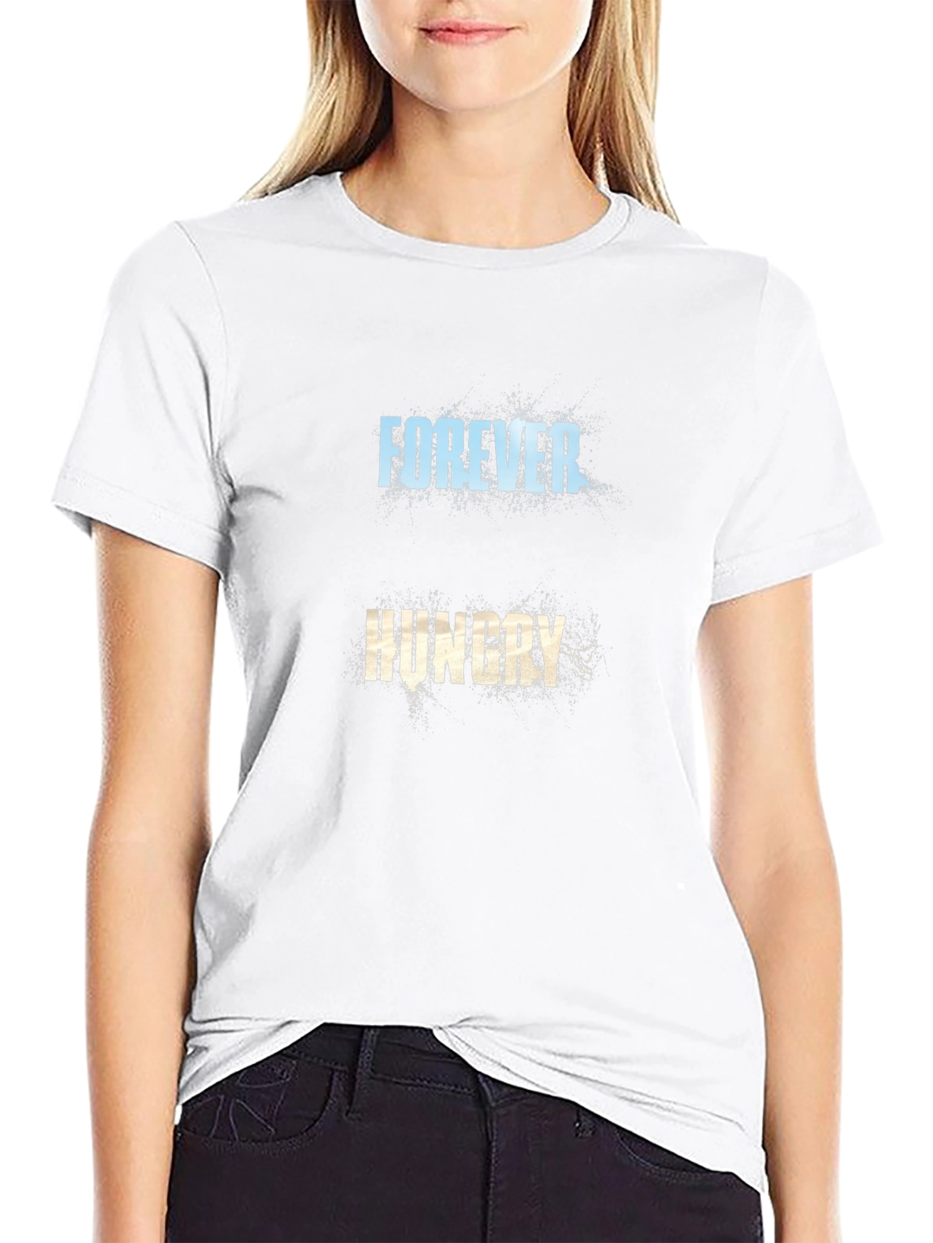 Forever Hungry Graphic Tee - Black Cotton T-Shirt