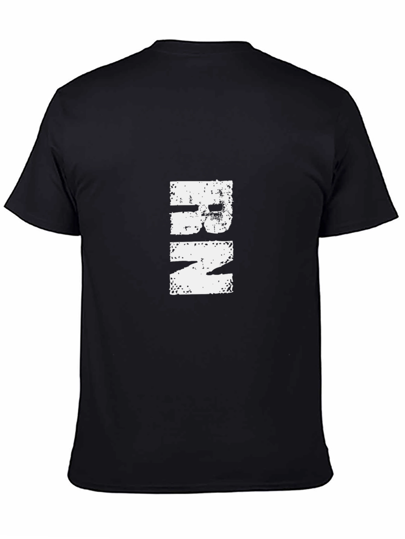 Mens Black Graphic Tee - Distressed Print