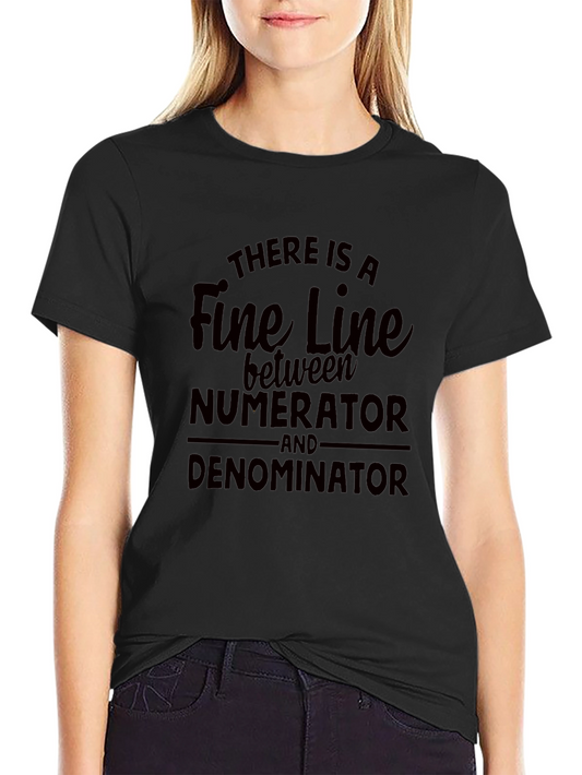 Funny Math T-Shirt - Numerator Denominator Fine Line