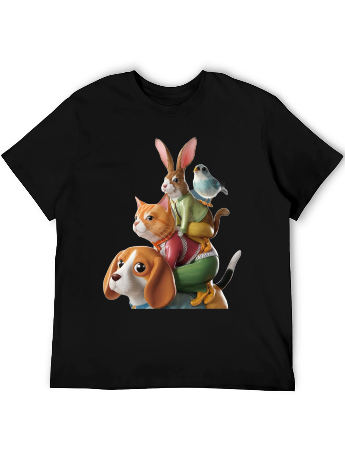 Animal Stack T-Shirt - Whimsical Graphic Tee