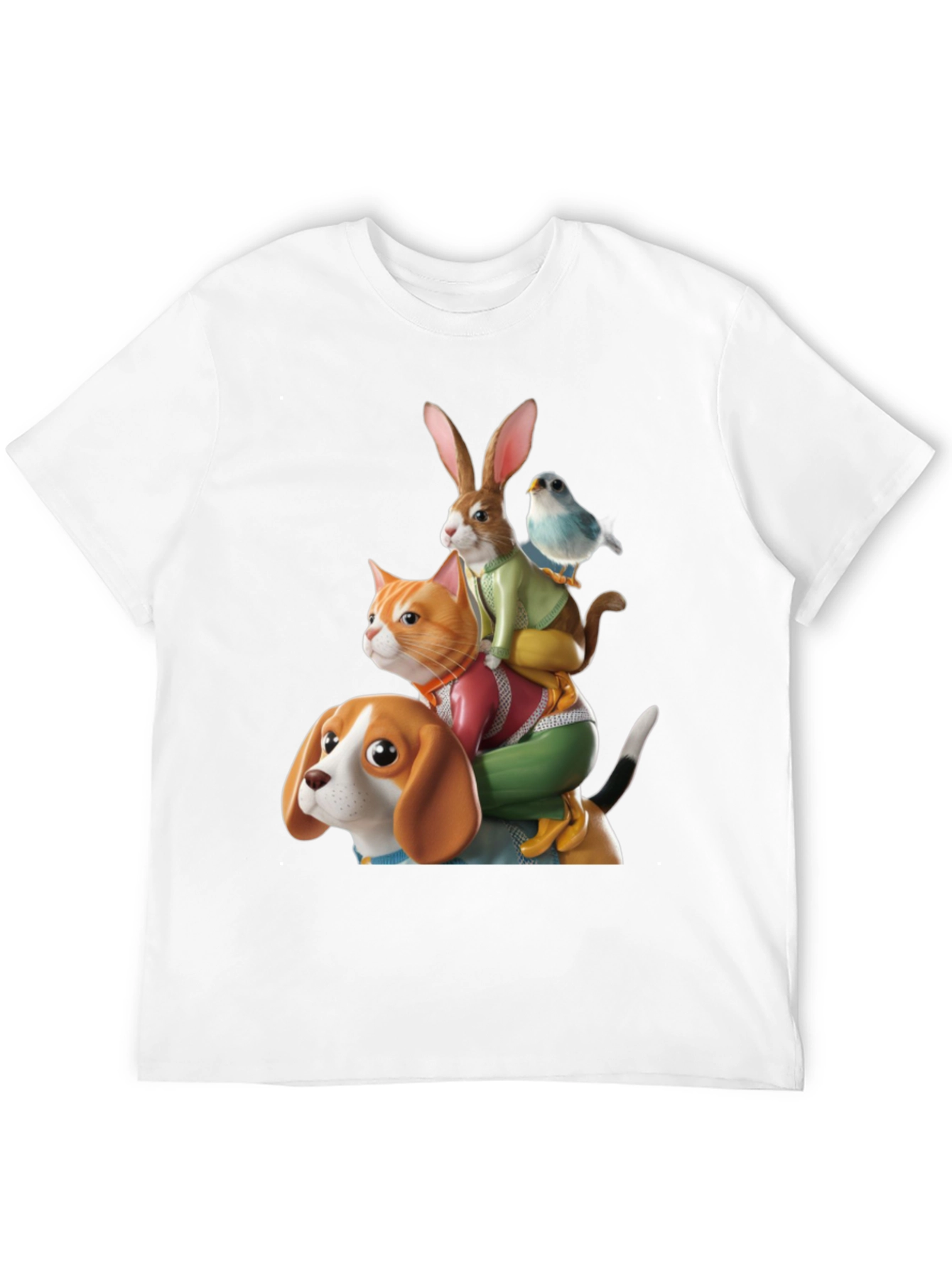 Animal Stack T-Shirt - Whimsical Graphic Tee