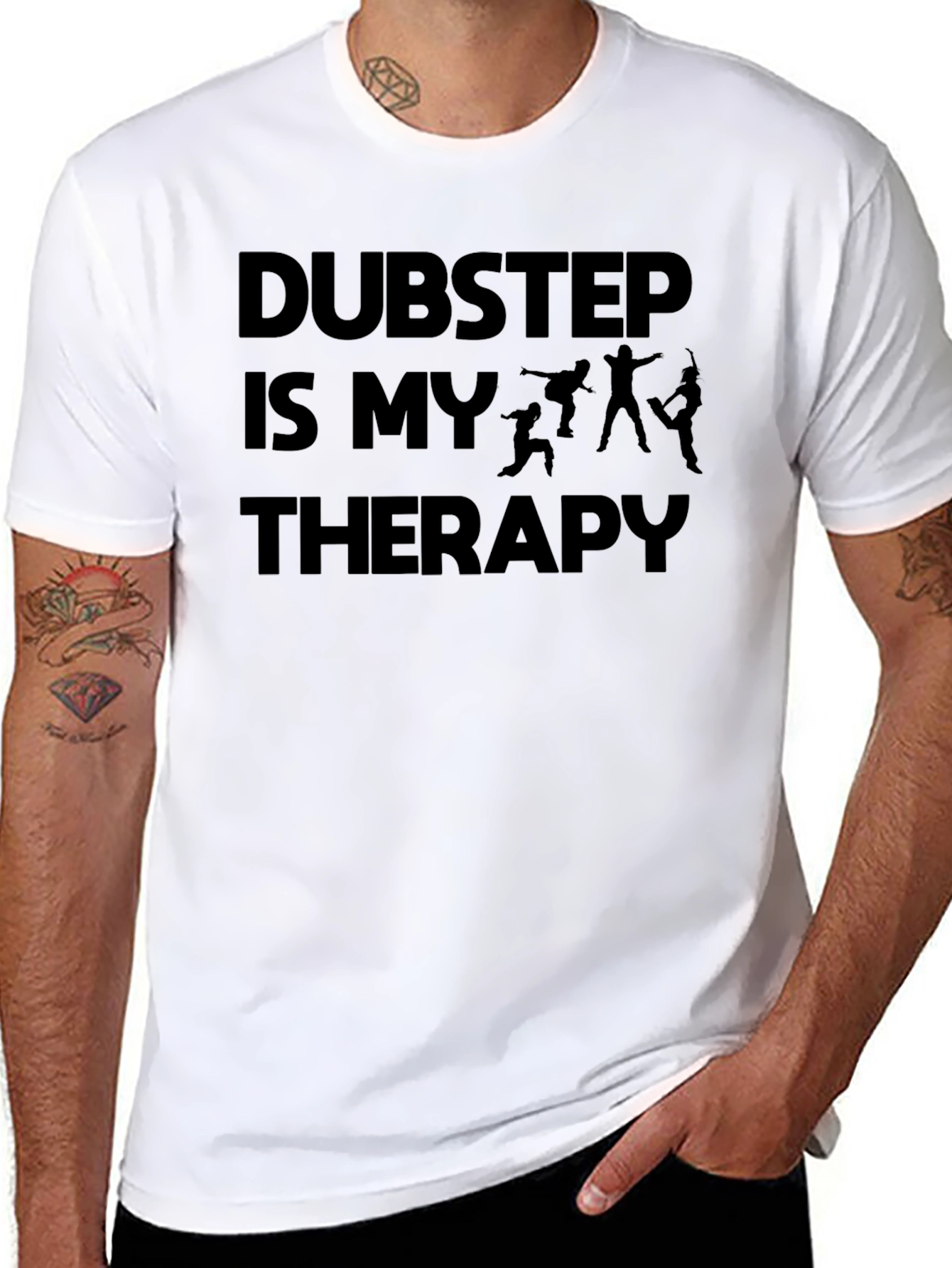 Dubstep Is My Therapy Graphic Tee - Black T-Shirt