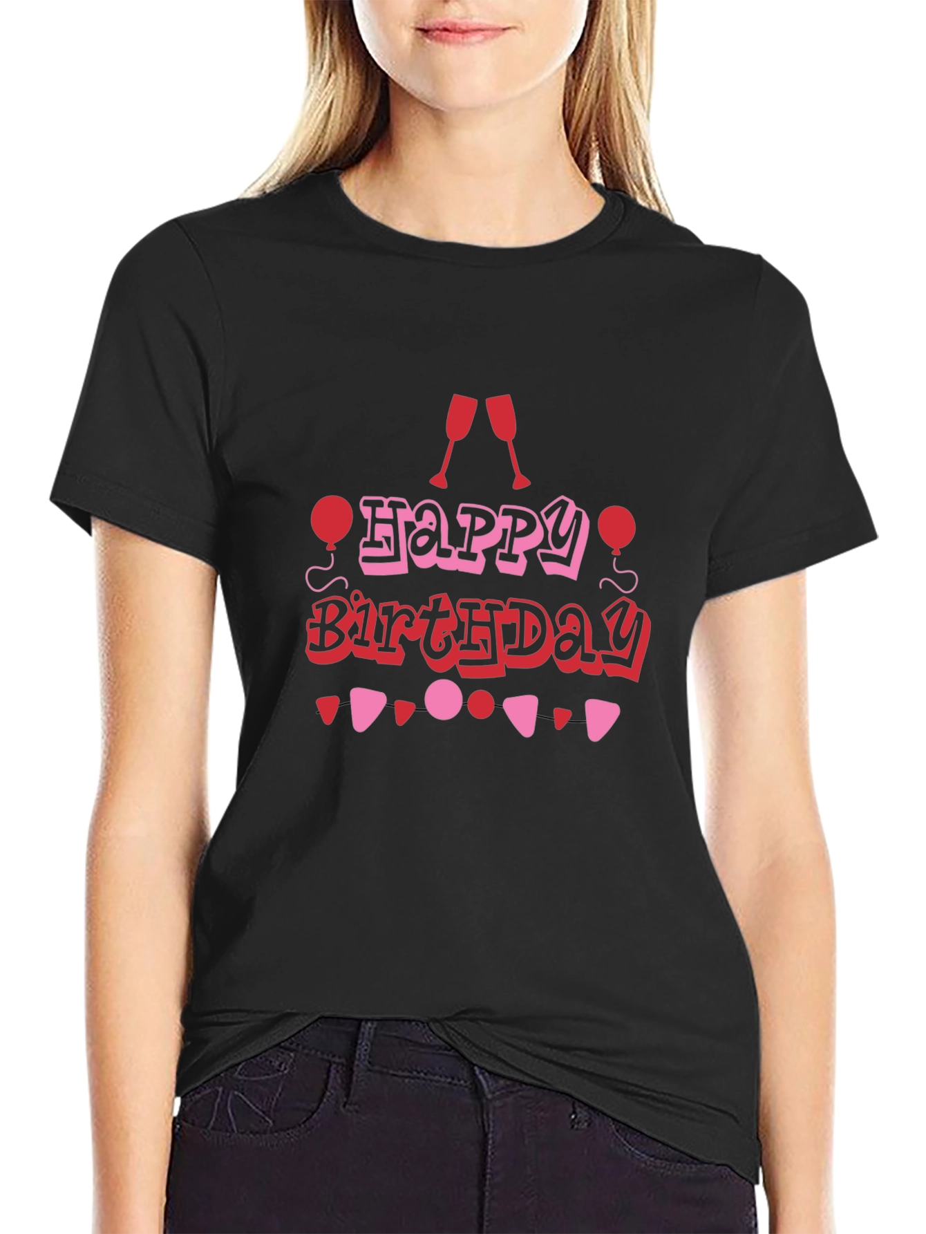 Happy Birthday Graphic Tee - Black