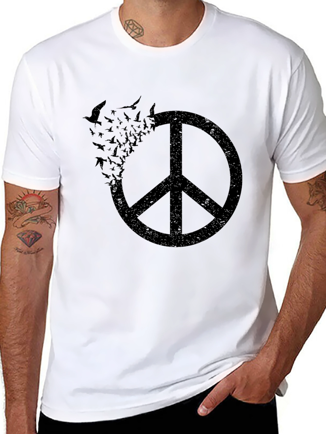Peace Sign Bird T-Shirt - Stylish Graphic Tee