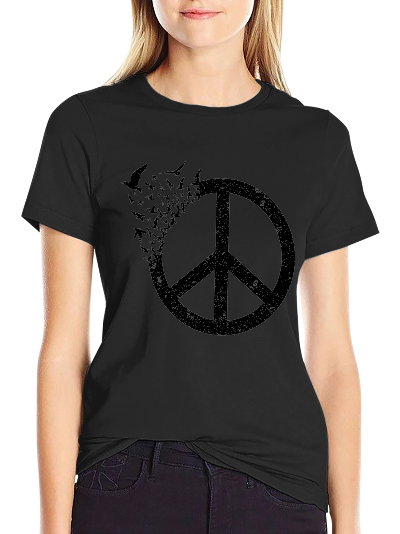Peace Sign Bird T-Shirt - Stylish Graphic Tee