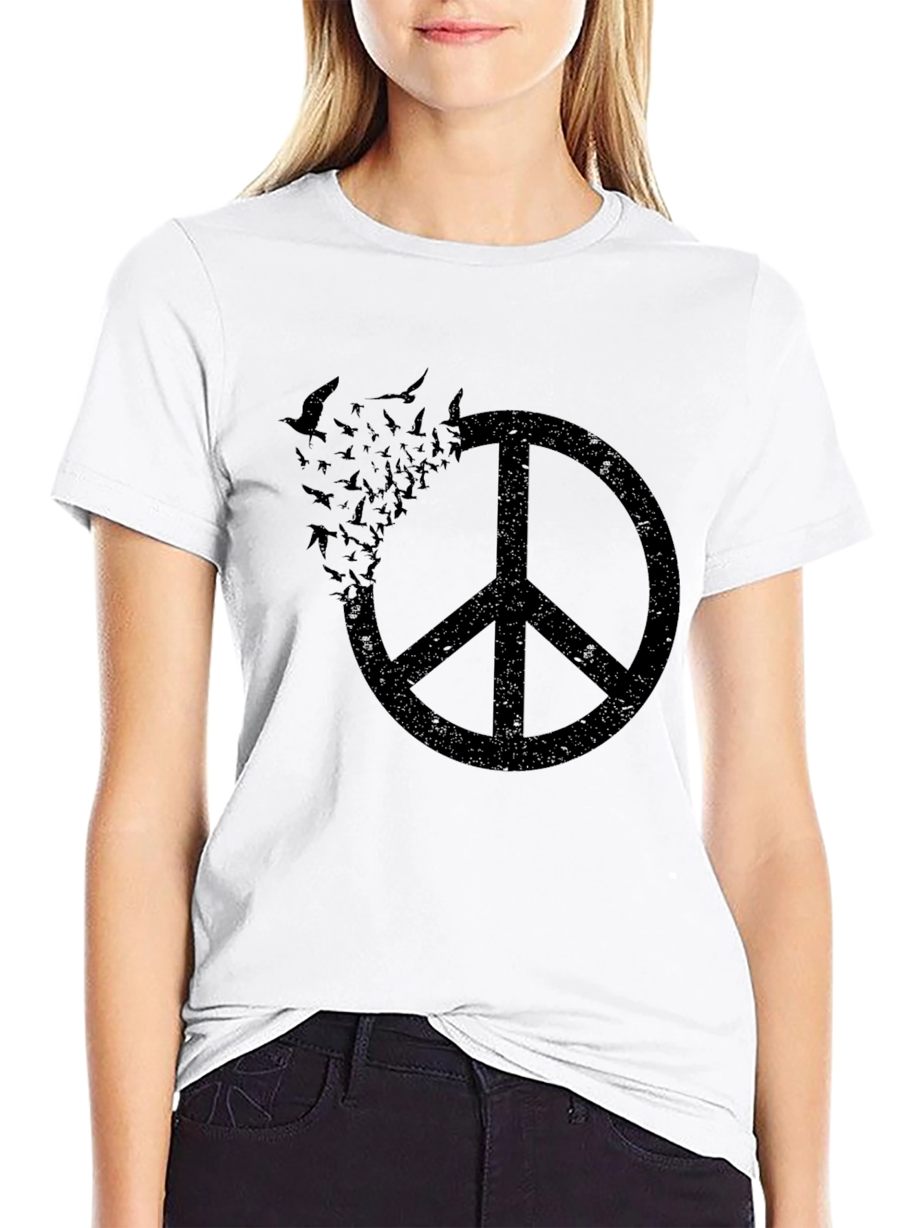 Peace Sign Bird T-Shirt - Stylish Graphic Tee