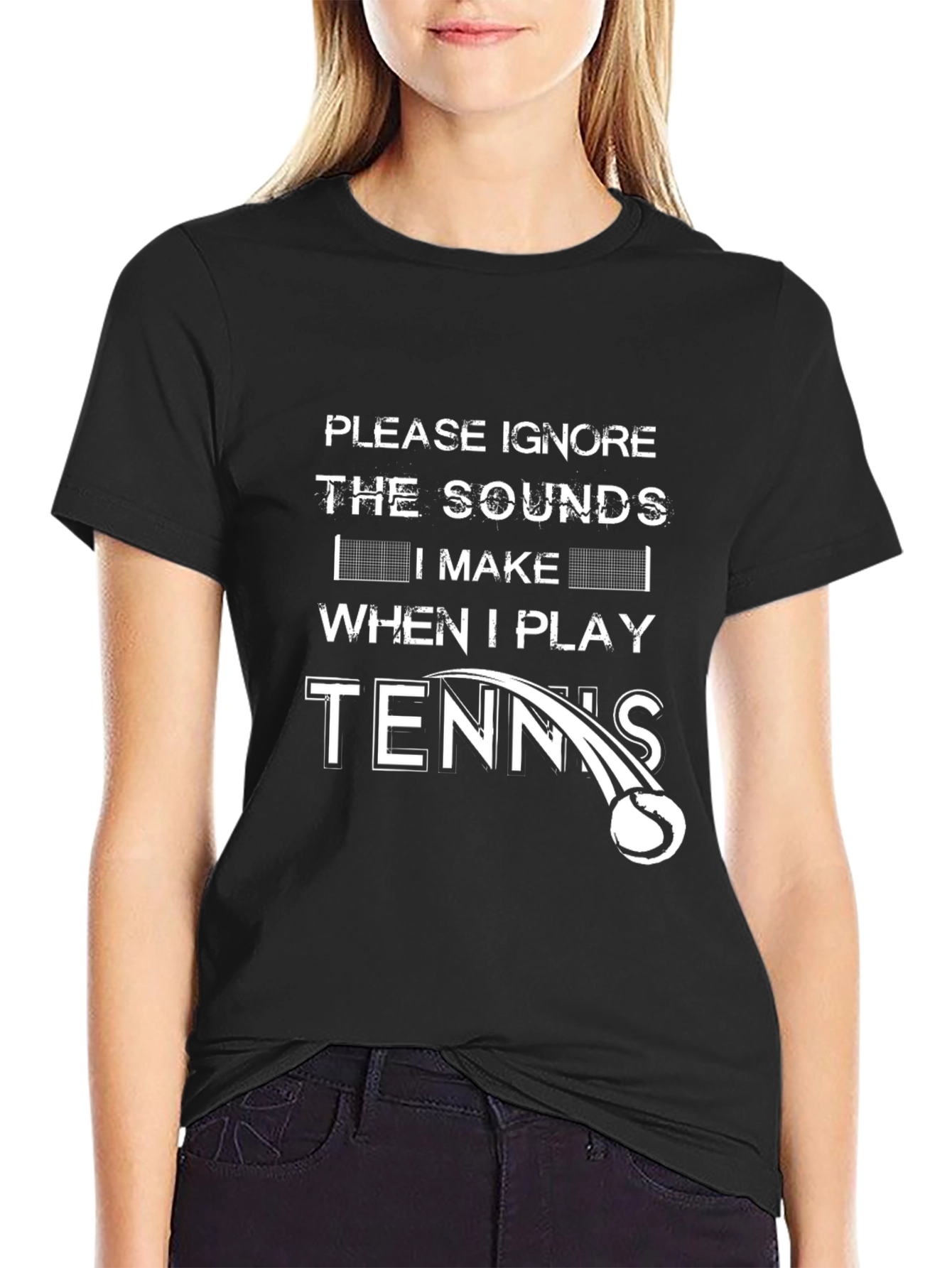 Funny Tennis Player T-Shirt - Ignore the Sounds!