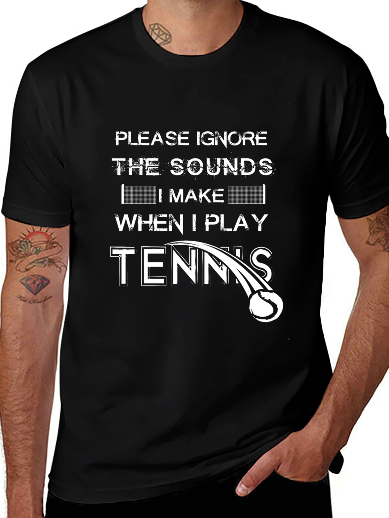 Funny Tennis Player T-Shirt - Ignore the Sounds!