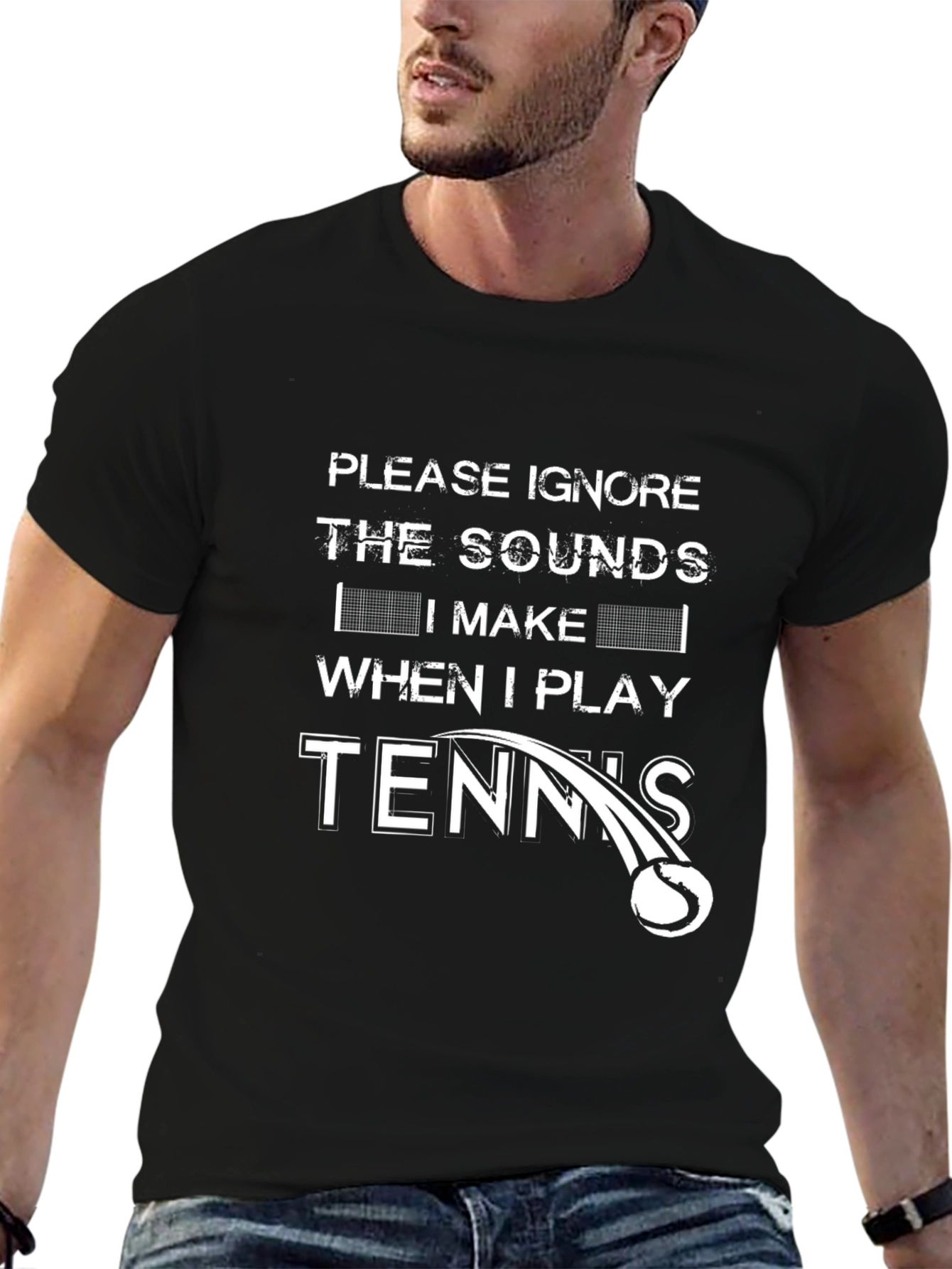 Funny Tennis Player T-Shirt - Ignore the Sounds!