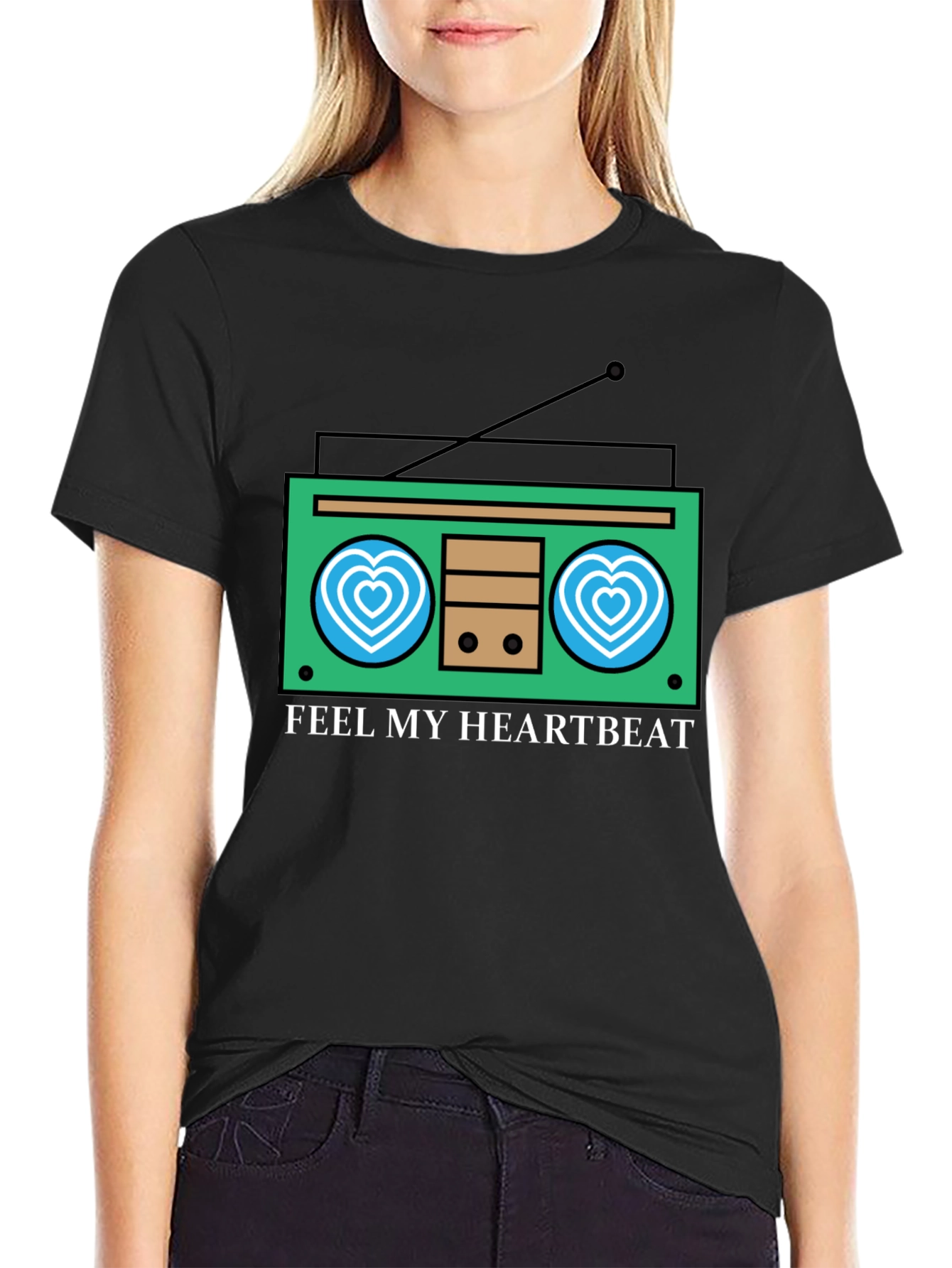 Feel My Heartbeat Retro Radio Graphic Tee