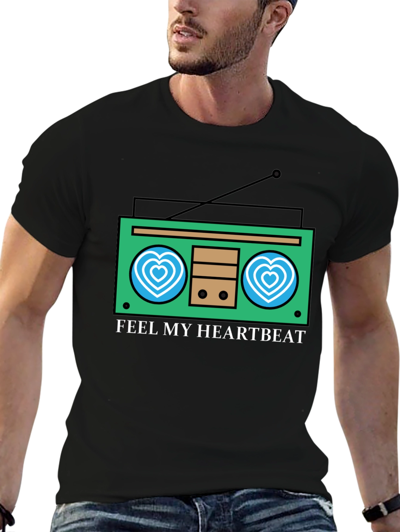 Feel My Heartbeat Retro Radio Graphic Tee