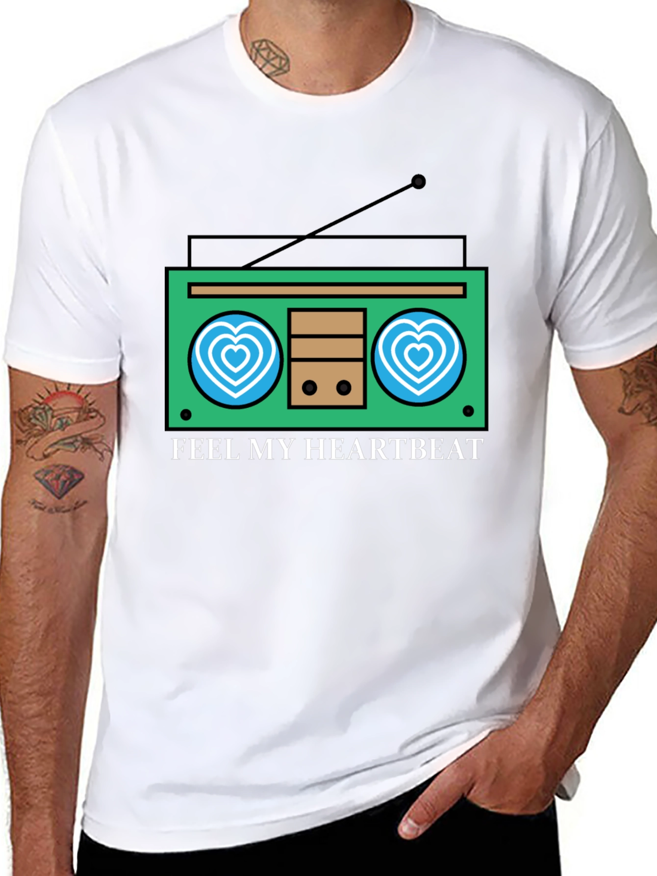 Feel My Heartbeat Retro Radio Graphic Tee