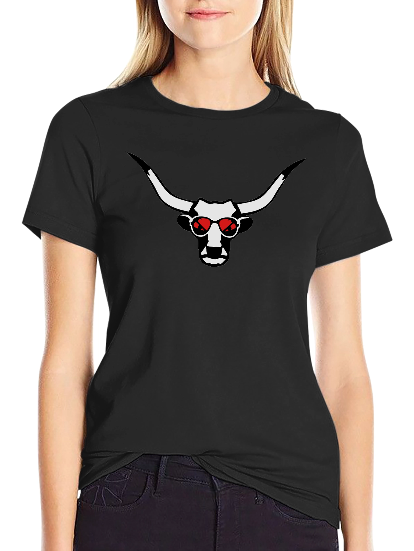 Cool Bull Graphic Tee - Red Sunglasses Black T-Shirt