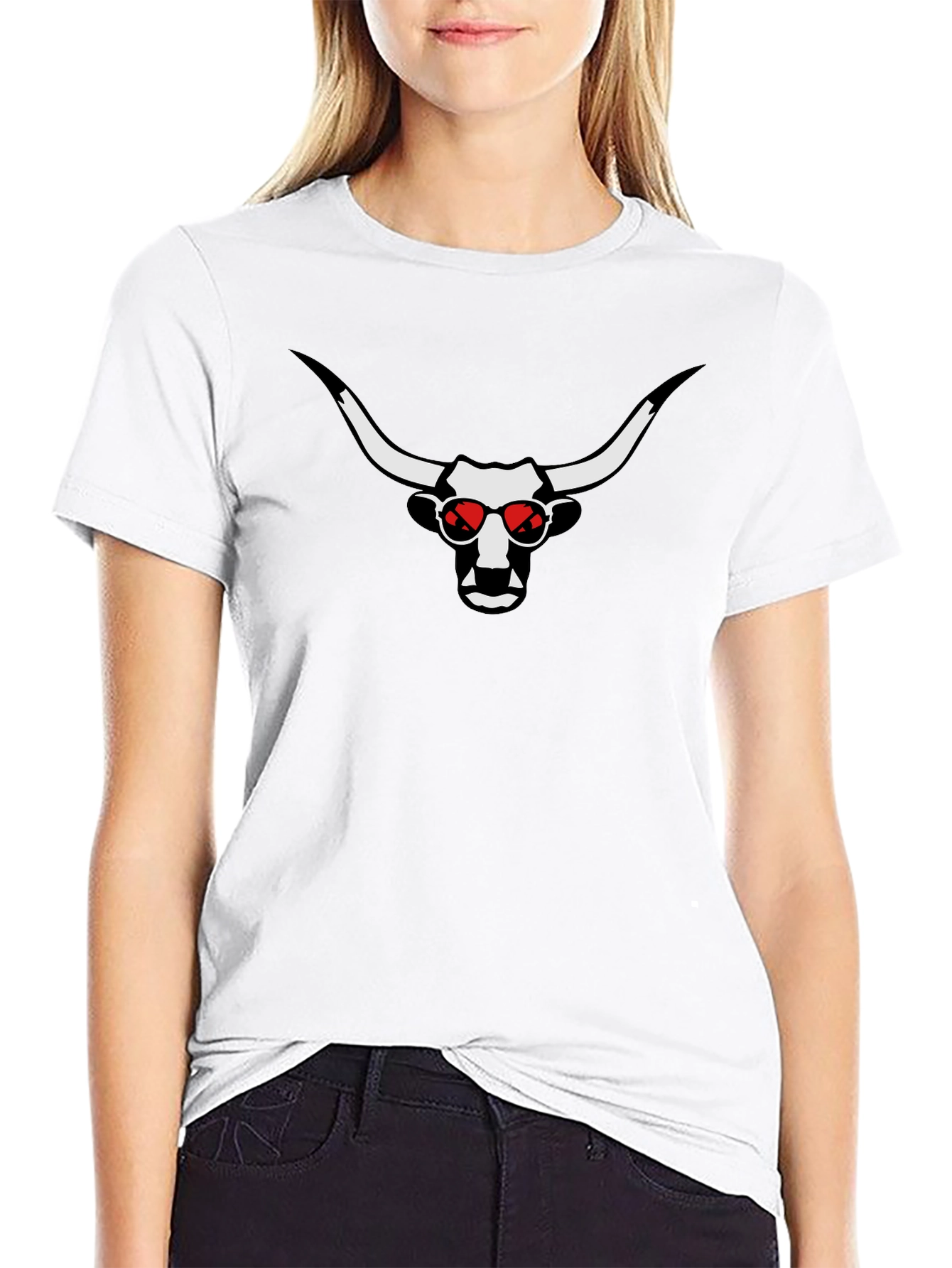 Cool Bull Graphic Tee - Red Sunglasses Black T-Shirt