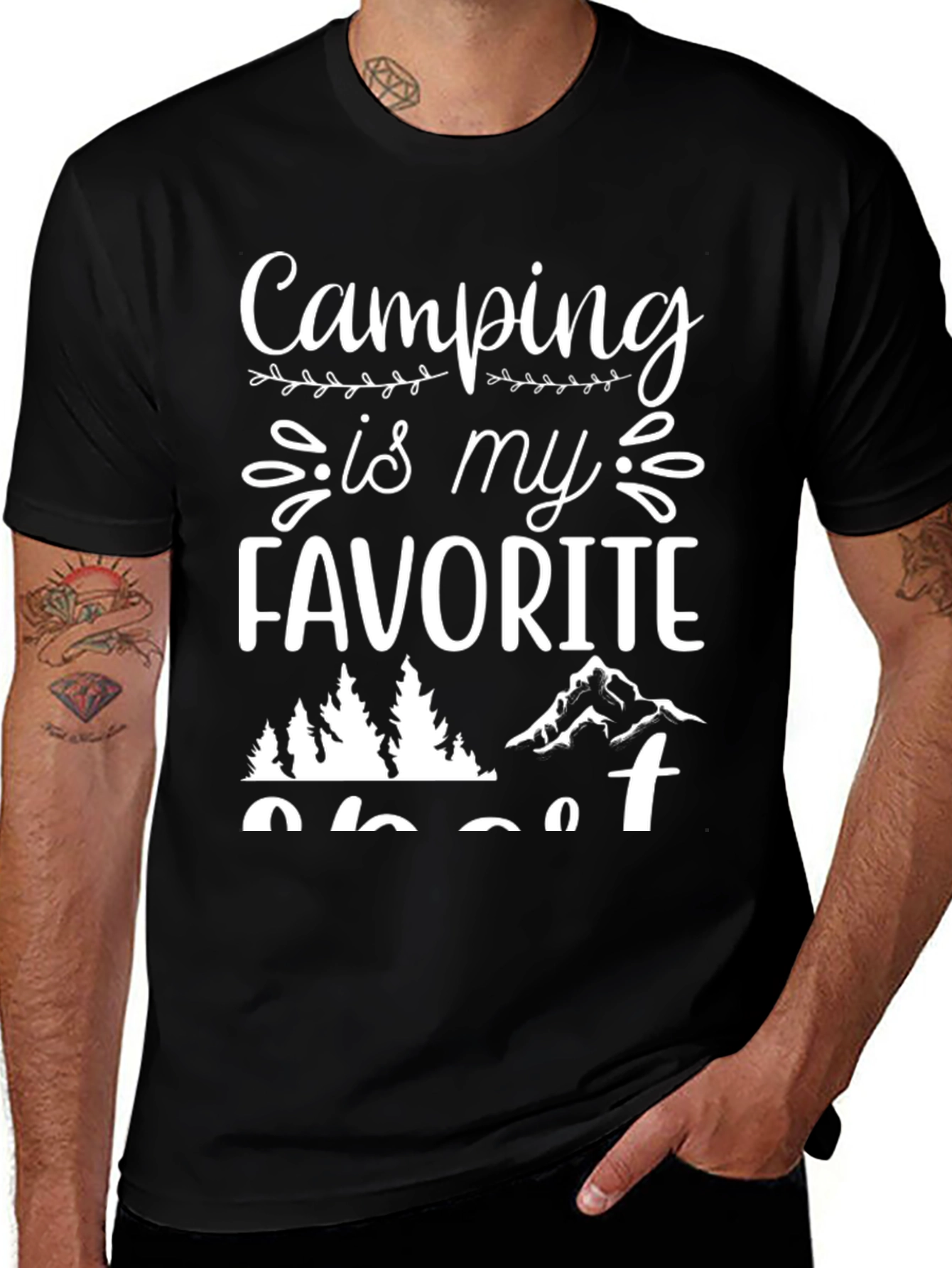 Camping is My Favorite Sport Black T-Shirt