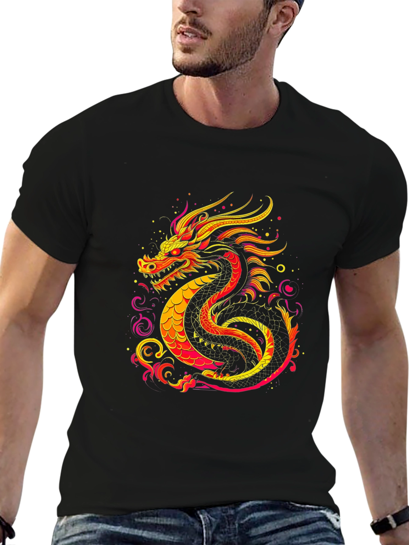 Fiery Dragon Graphic Tee - Bold Statement Shirt