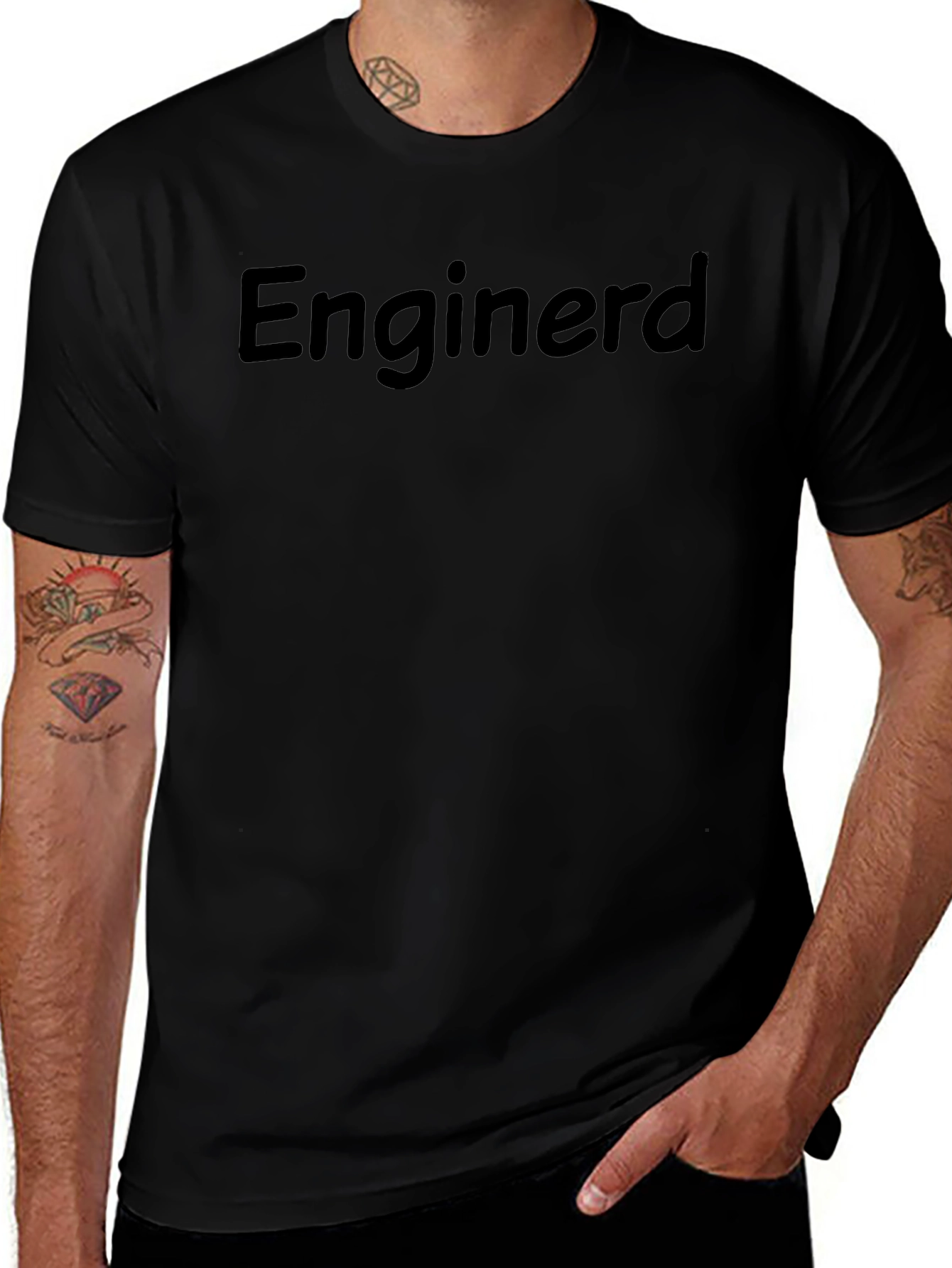 Enginerd Graphic Tee - Black Casual T-Shirt