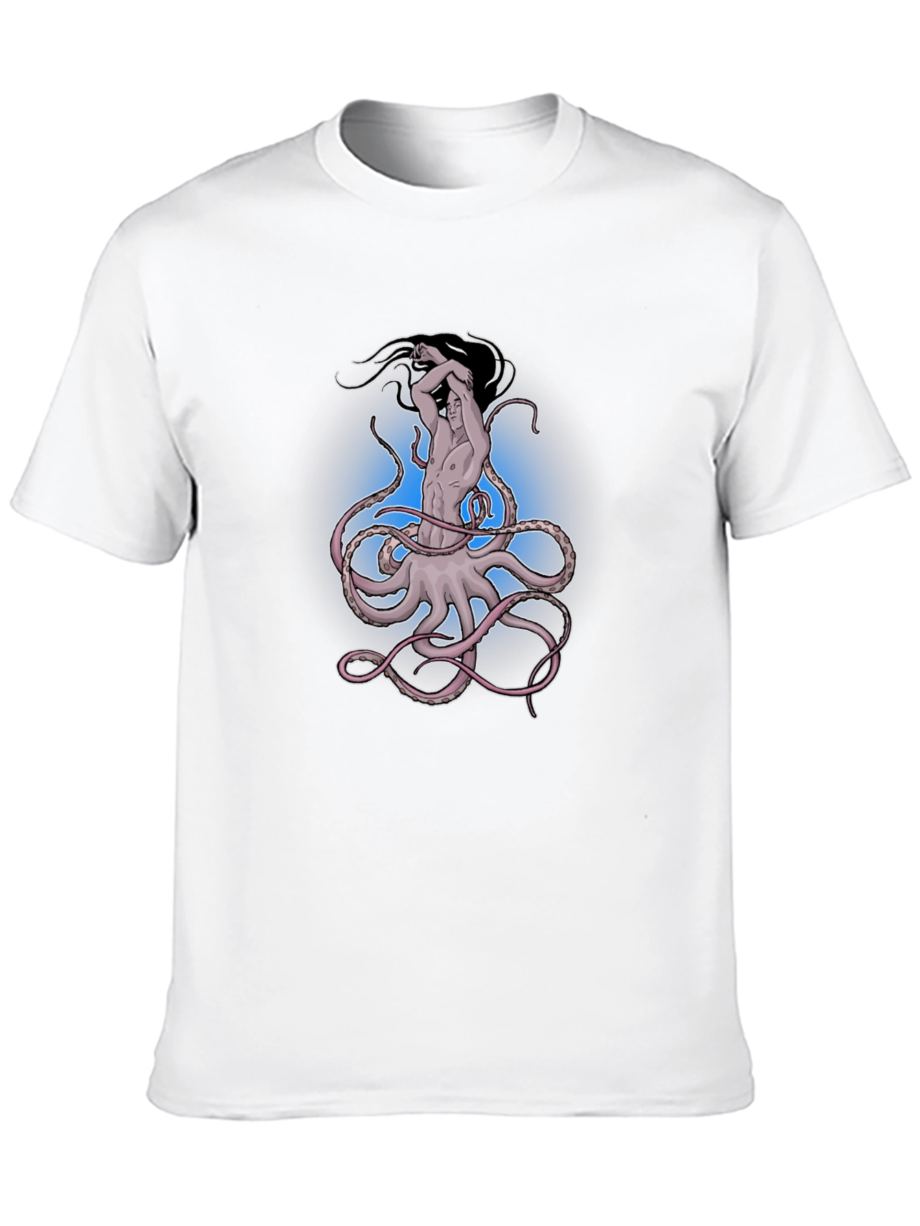 Octopus Man Graphic Tee - Black Cotton Shirt