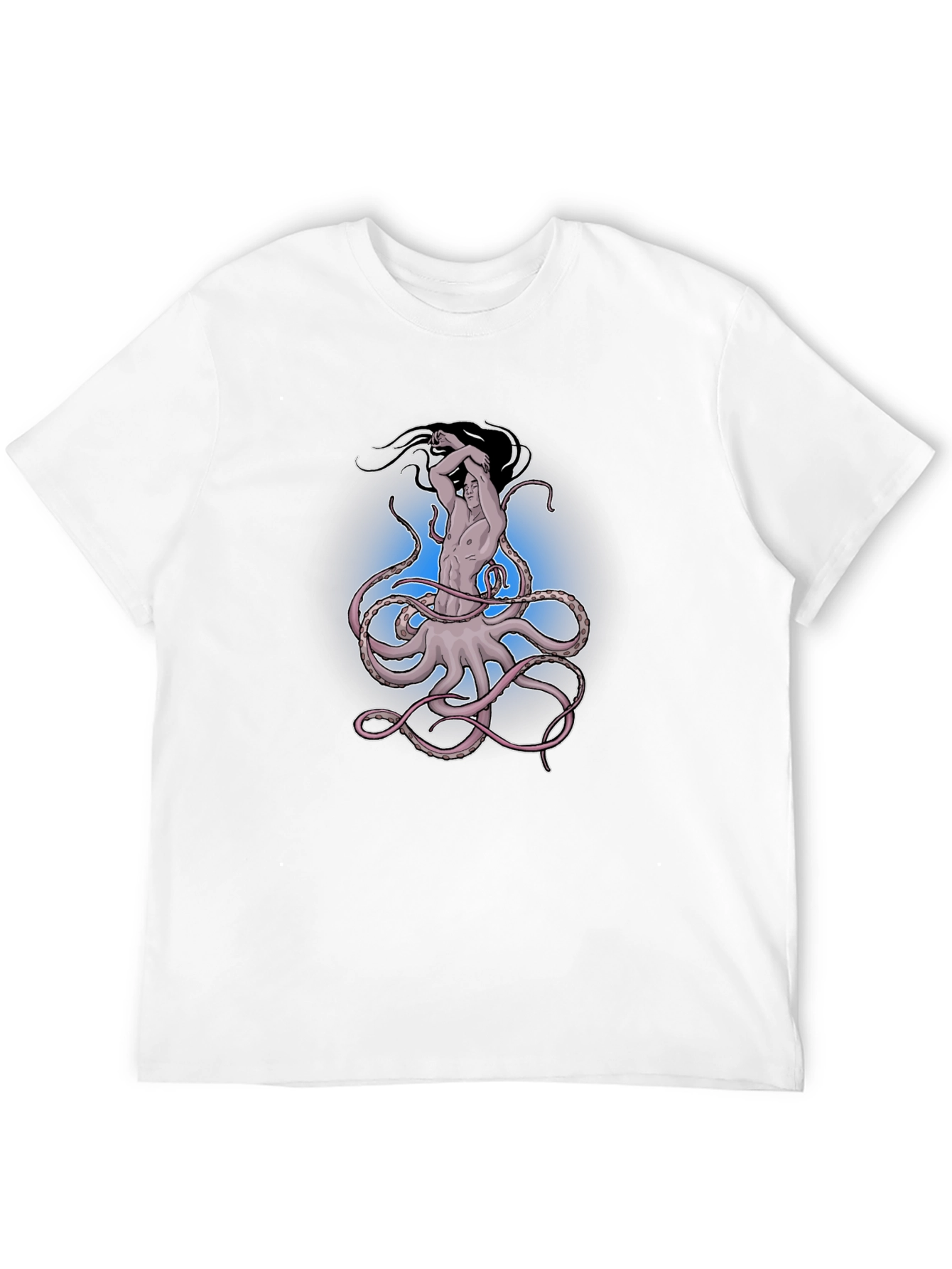 Octopus Man Graphic Tee - Black Cotton Shirt