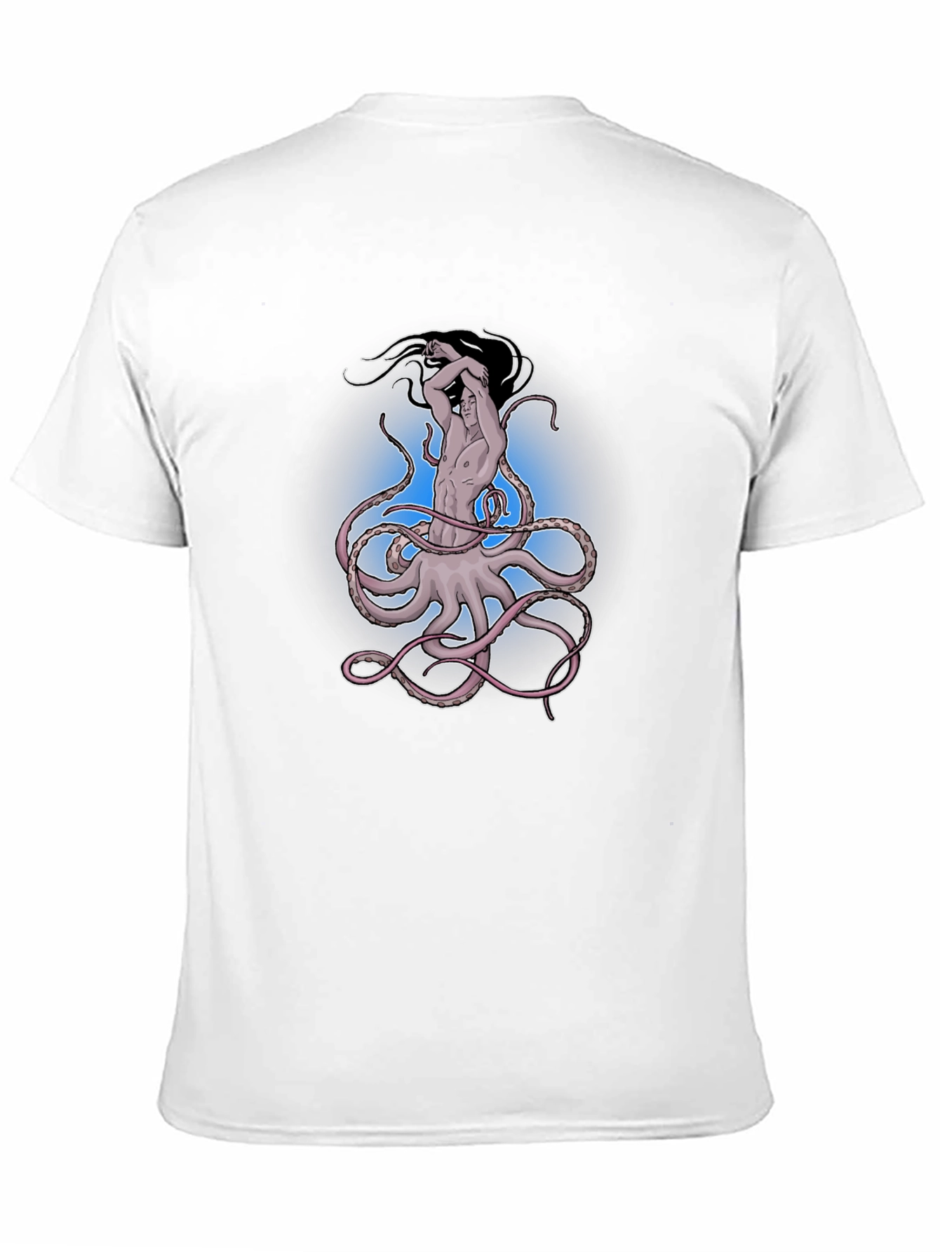 Octopus Man Graphic Tee - Black Cotton Shirt