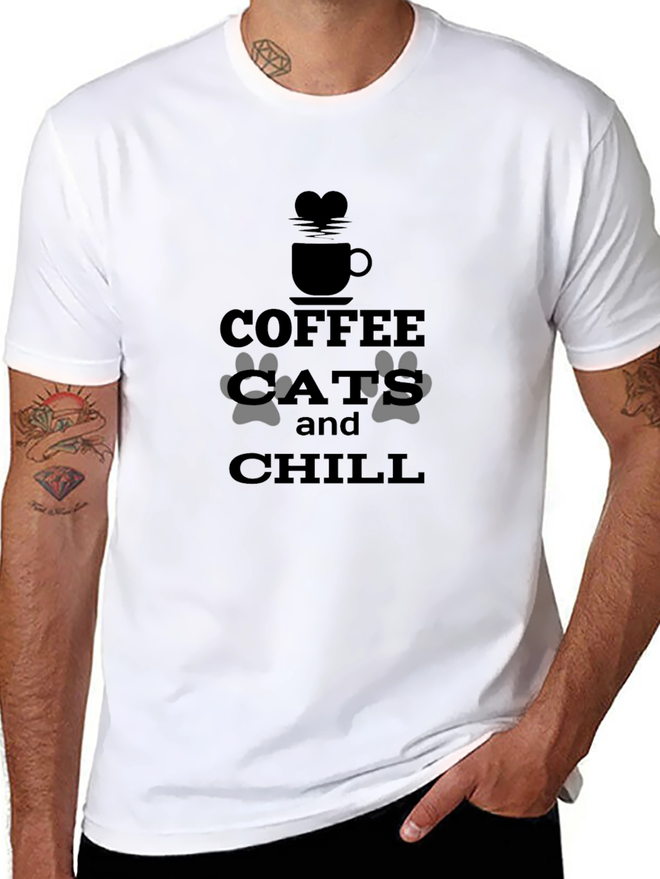 Coffee Cats & Chill Graphic Tee - Relaxed Fit