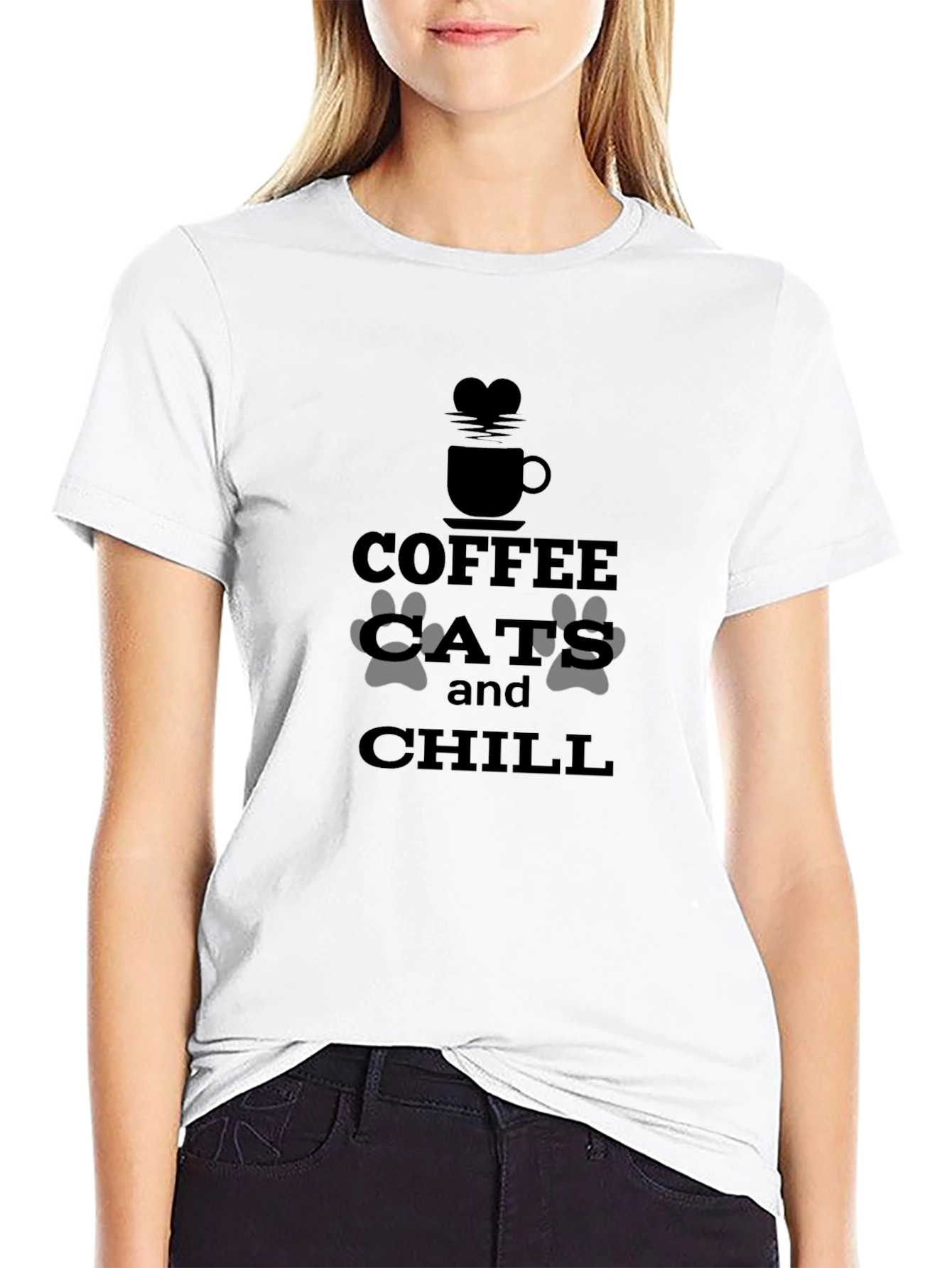 Coffee Cats & Chill Graphic Tee - Relaxed Fit