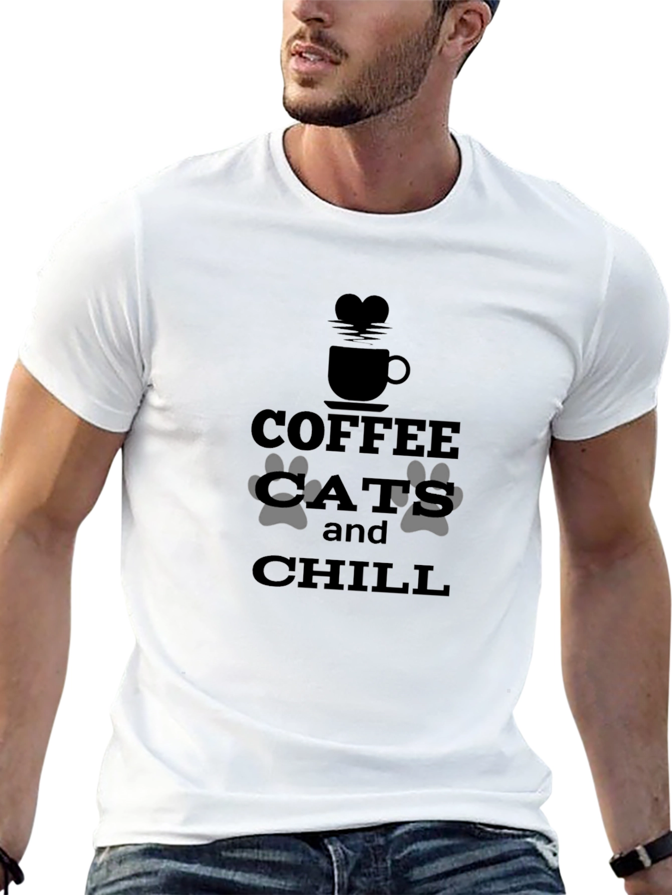 Coffee Cats & Chill Graphic Tee - Relaxed Fit