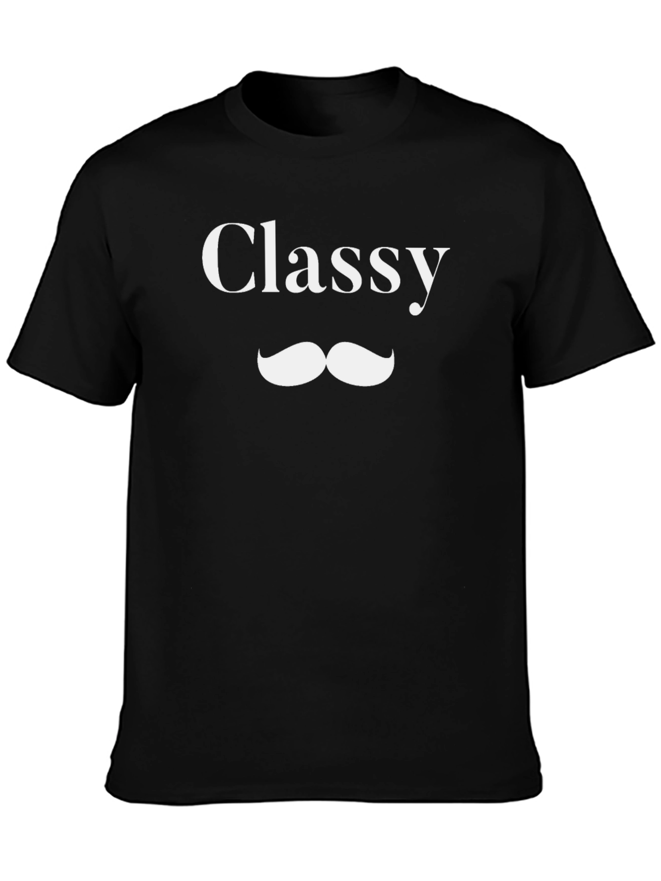 Classy Mustache Graphic Tee - Stylish Black T-Shirt