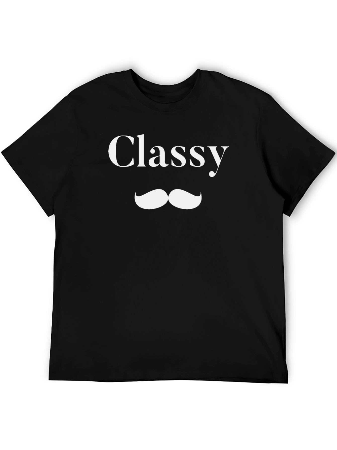 Classy Mustache Graphic Tee - Stylish Black T-Shirt