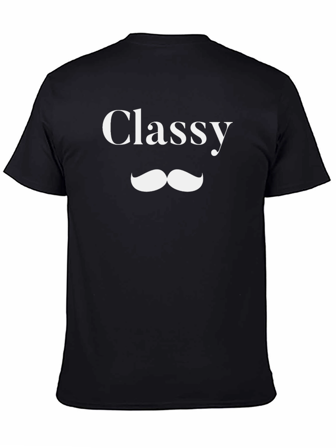 Classy Mustache Graphic Tee - Stylish Black T-Shirt
