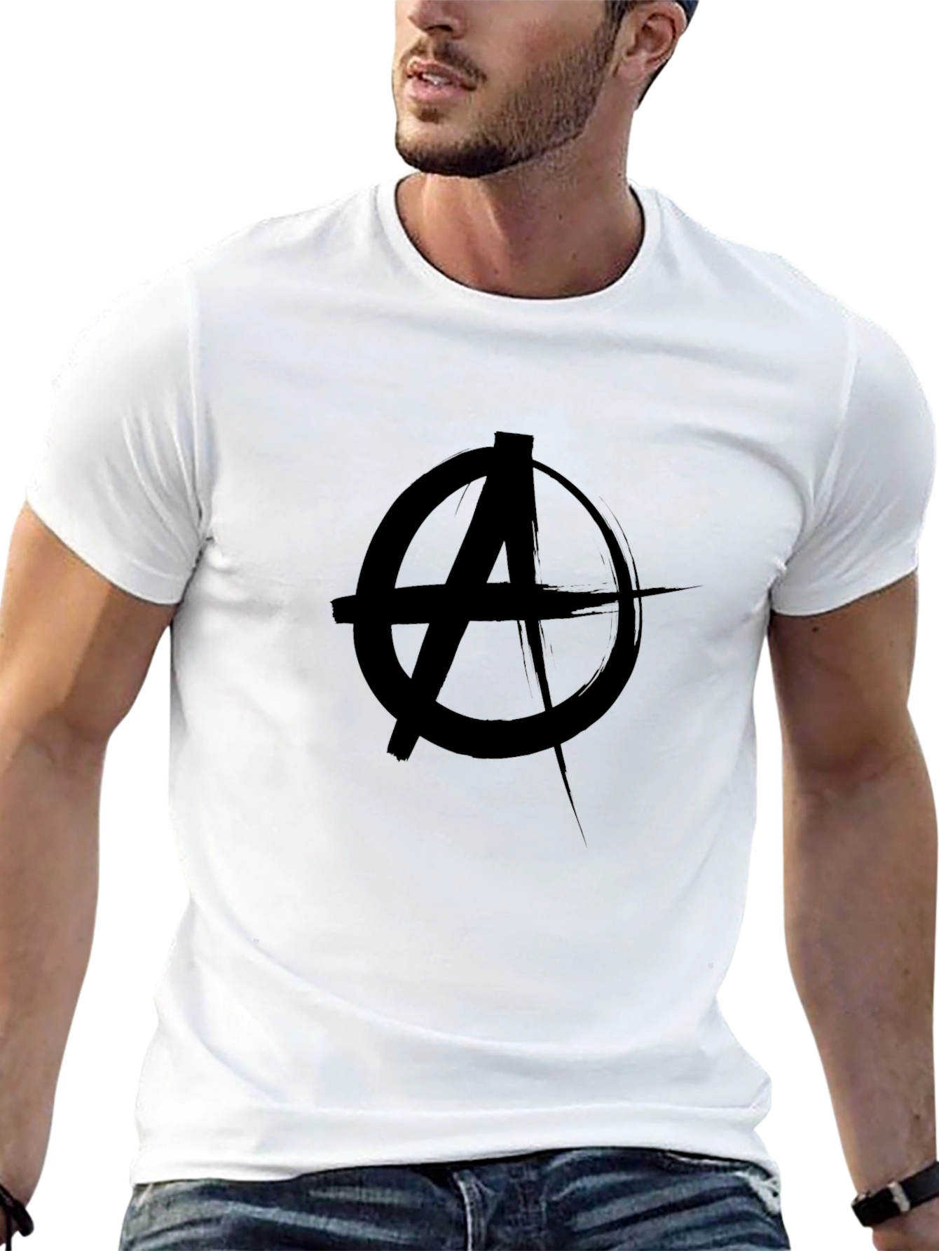 Anarchy Symbol Graphic Black T-Shirt
