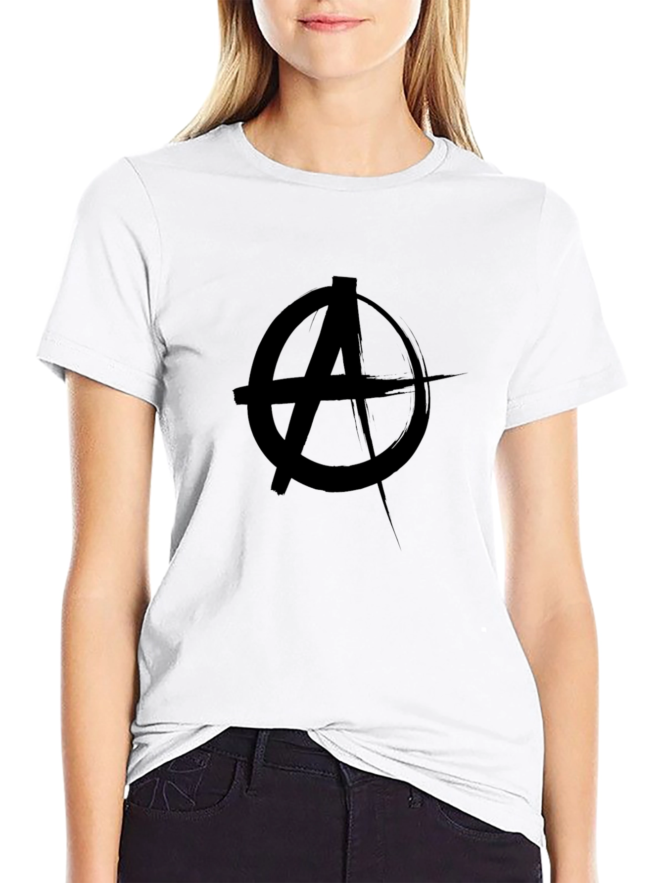 Anarchy Symbol Graphic Black T-Shirt