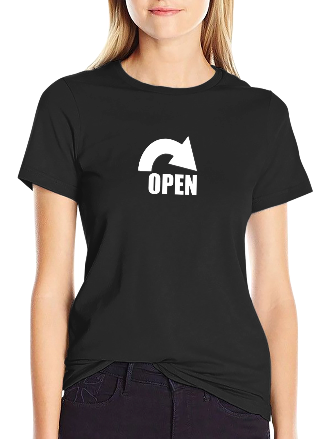 Open Arrow Graphic Black T-Shirt