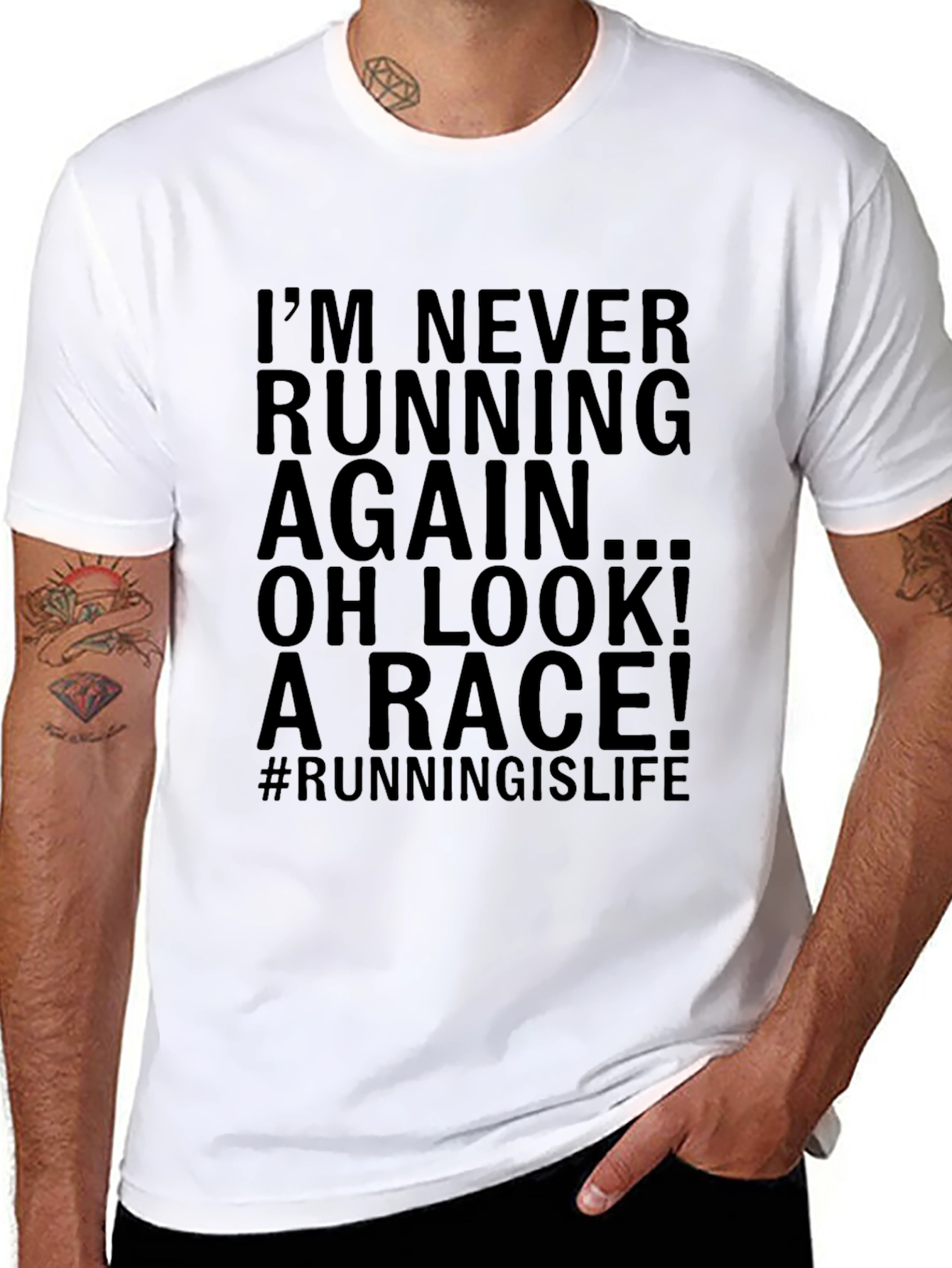 Funny Running T-Shirt - Never Running Again Race Tee