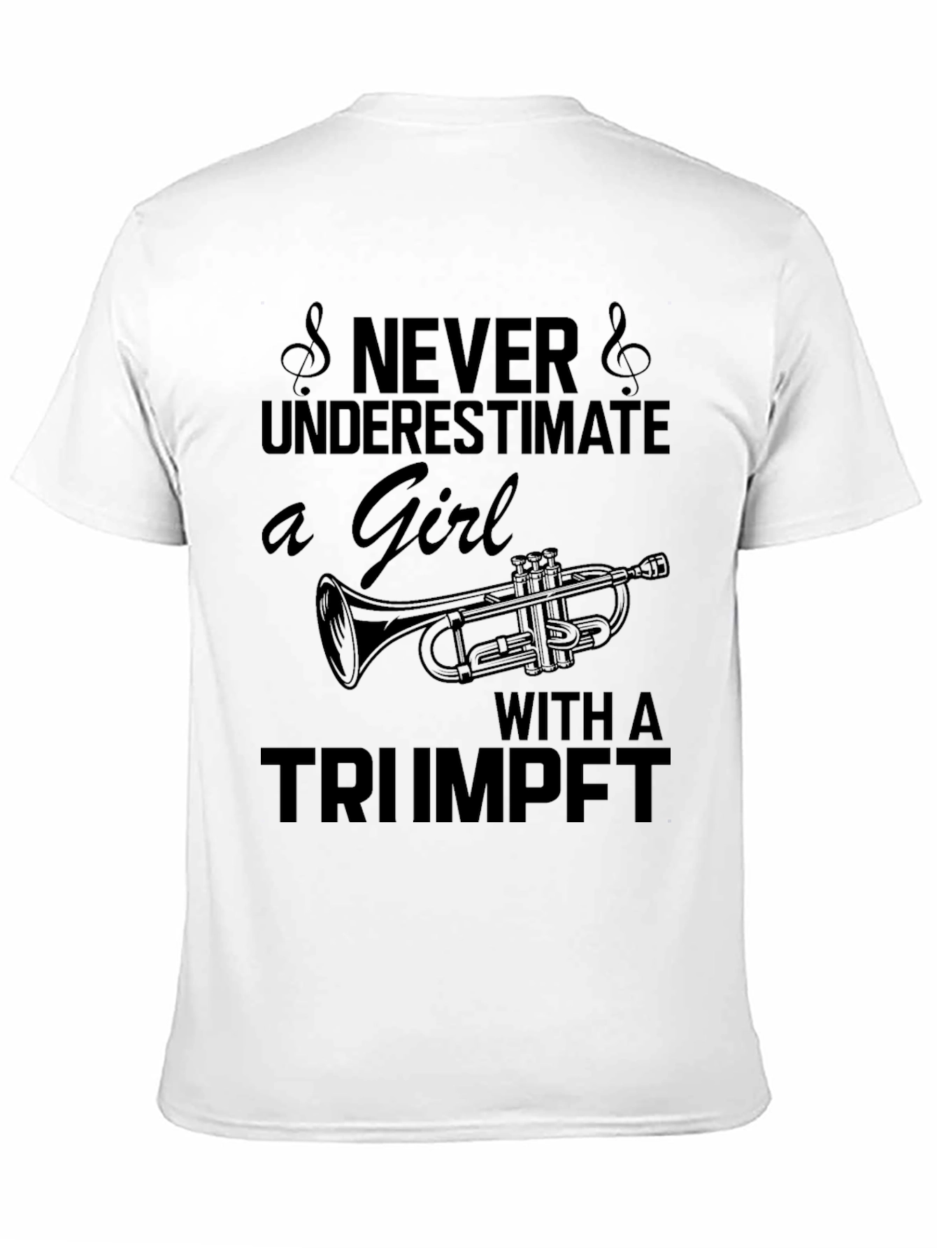Never Underestimate Girl with Trumpet Tee