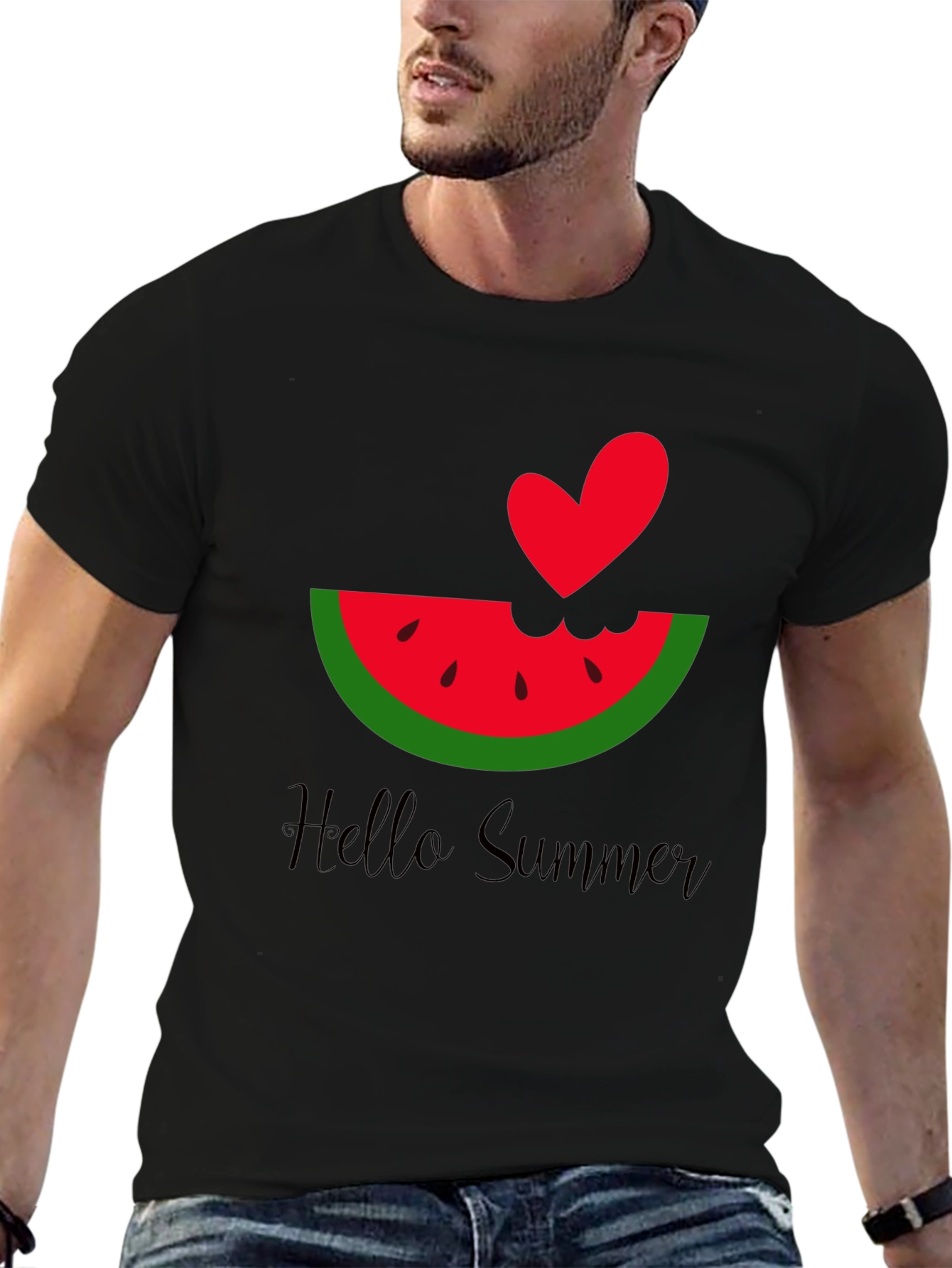 Hello Summer Watermelon Heart Tee
