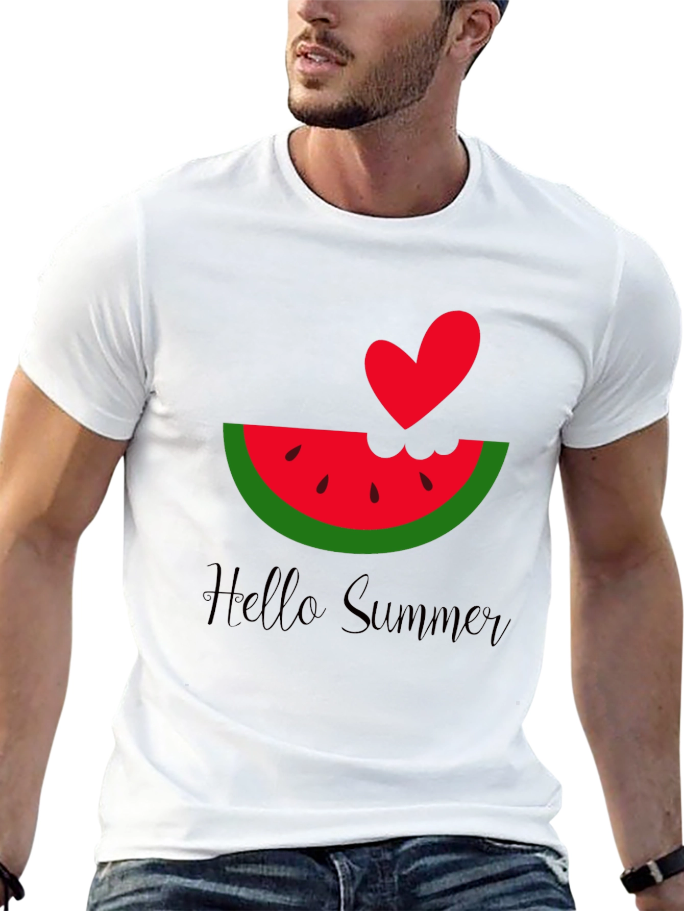Hello Summer Watermelon Heart Tee