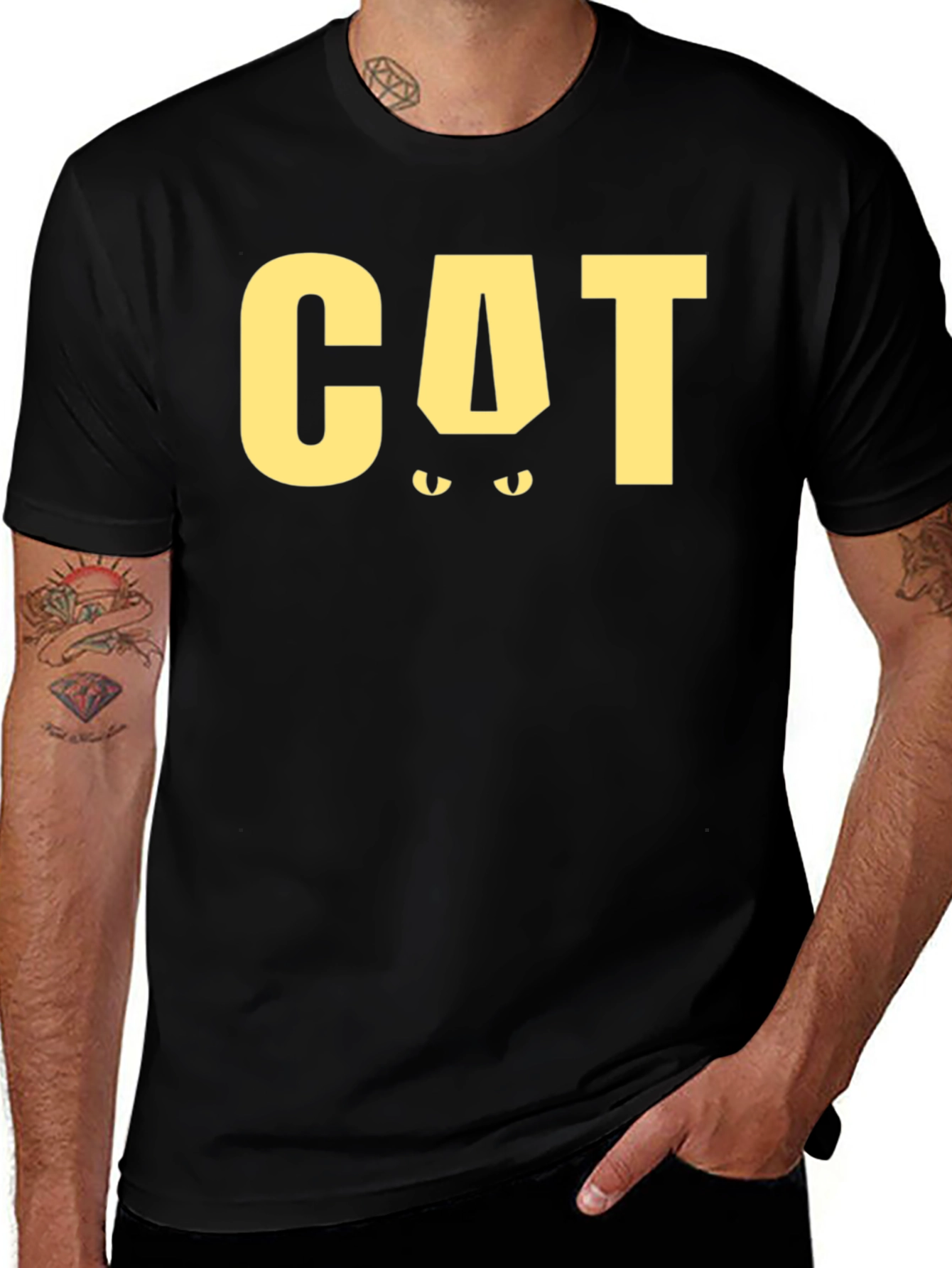 Cat Eyes T-Shirt: Black Cat Graphic Tee