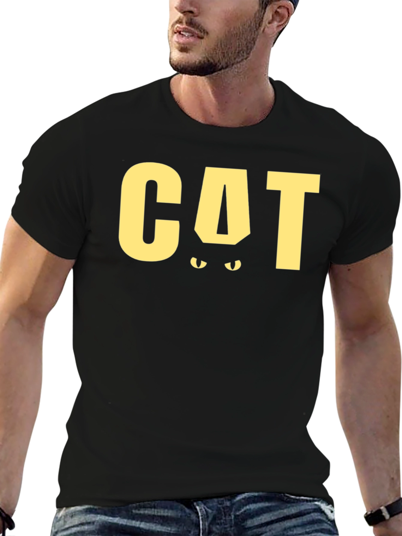Cat Eyes T-Shirt: Black Cat Graphic Tee