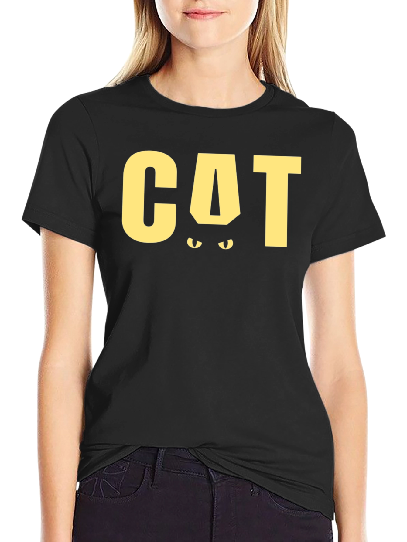 Cat Eyes T-Shirt: Black Cat Graphic Tee