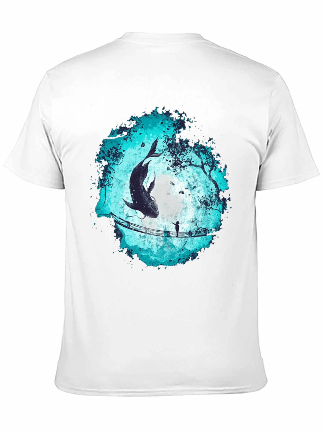 Whimsical Fish Bridge Graphic Tee