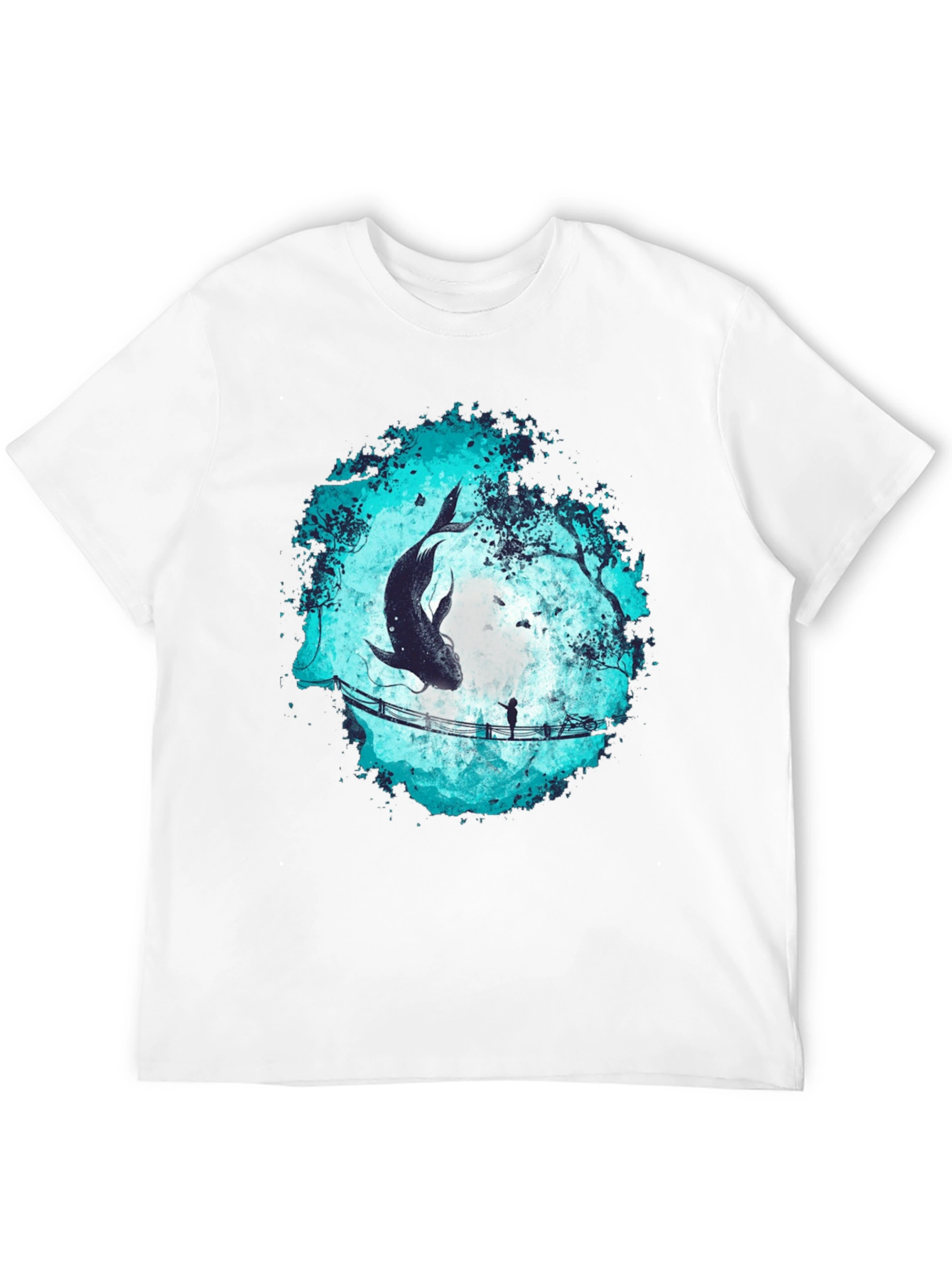 Whimsical Fish Bridge Graphic Tee