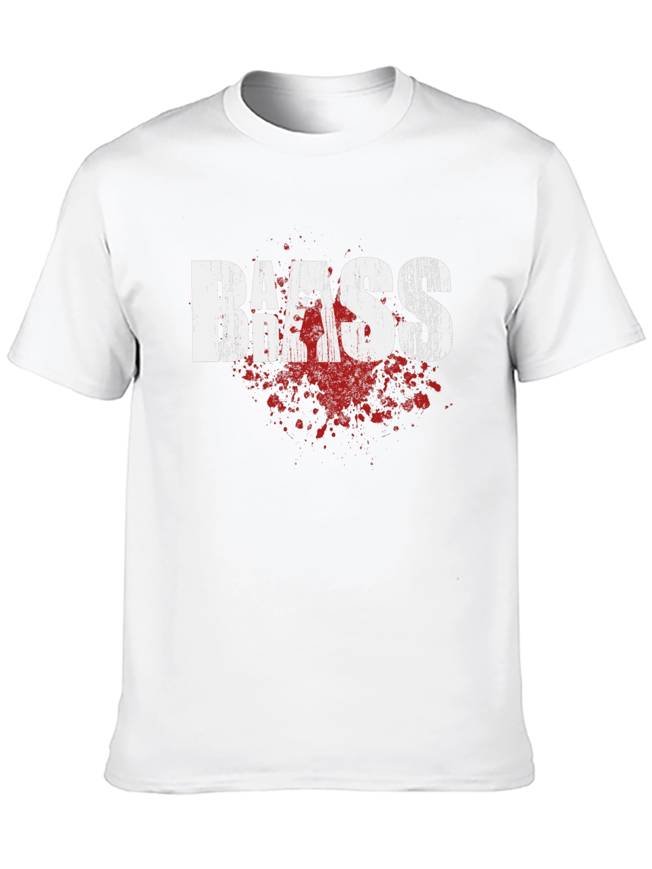 Bass Guitar Blood Splatter Graphic T-Shirt