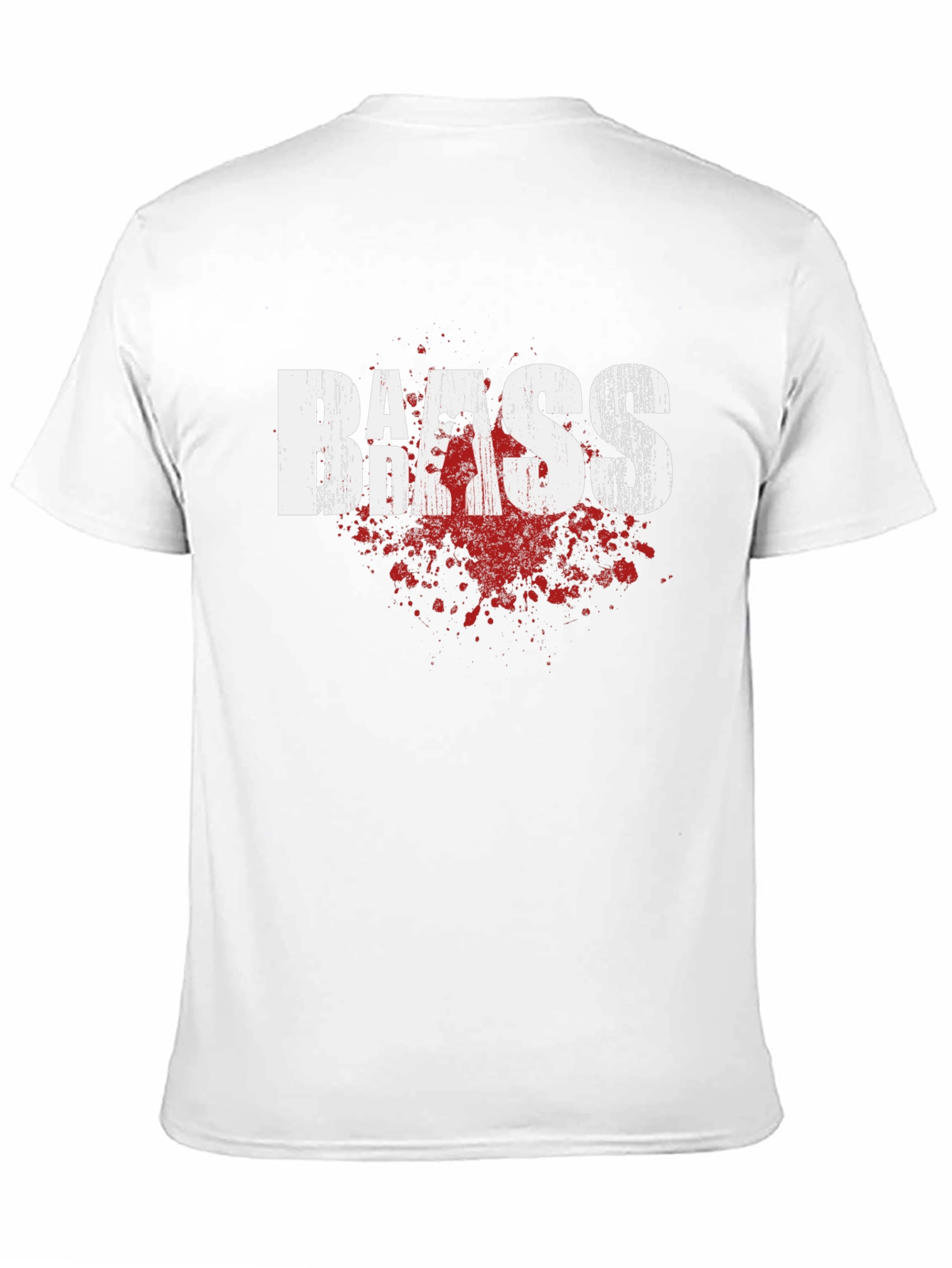 Bass Guitar Blood Splatter Graphic T-Shirt