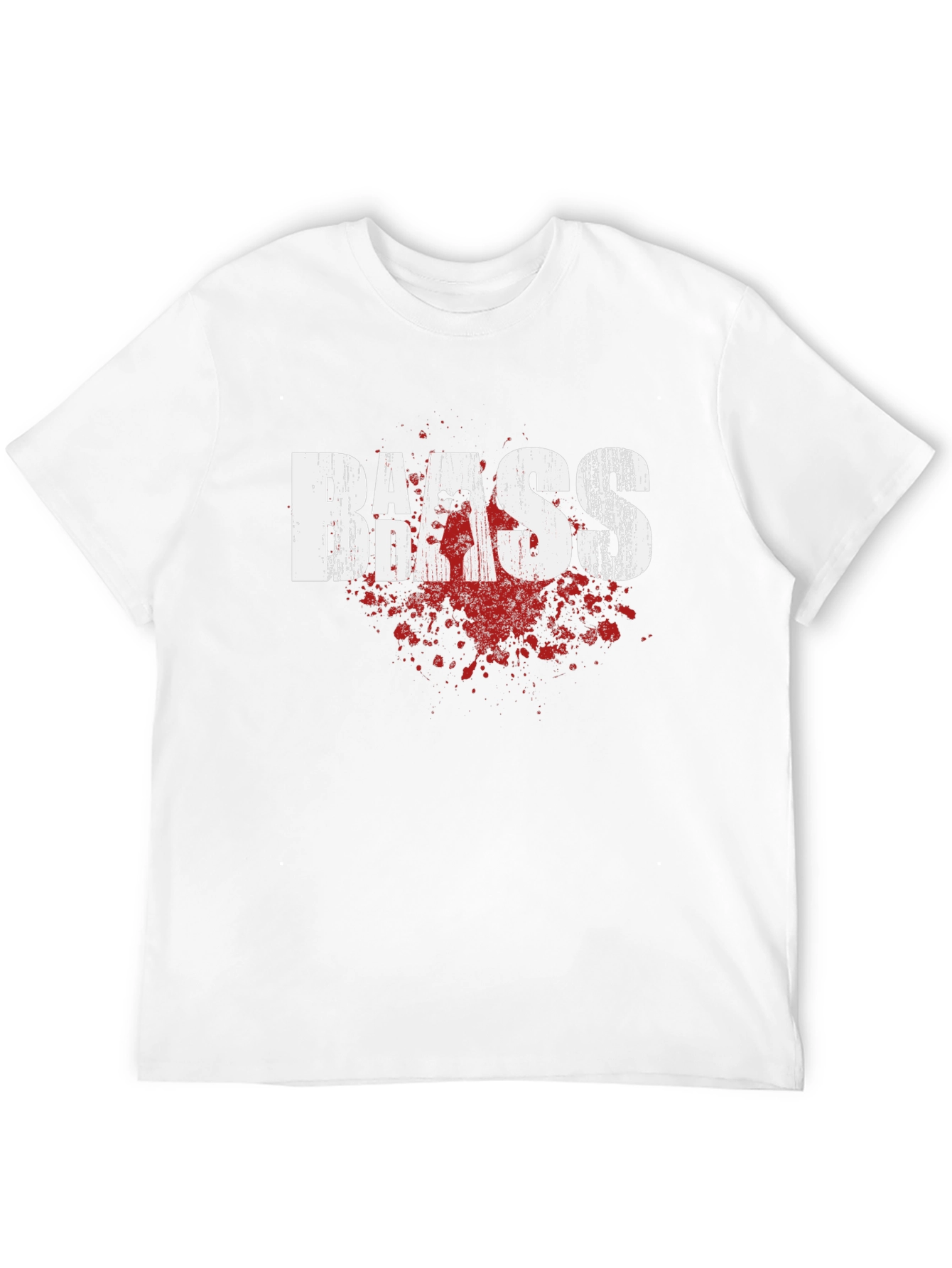 Bass Guitar Blood Splatter Graphic T-Shirt