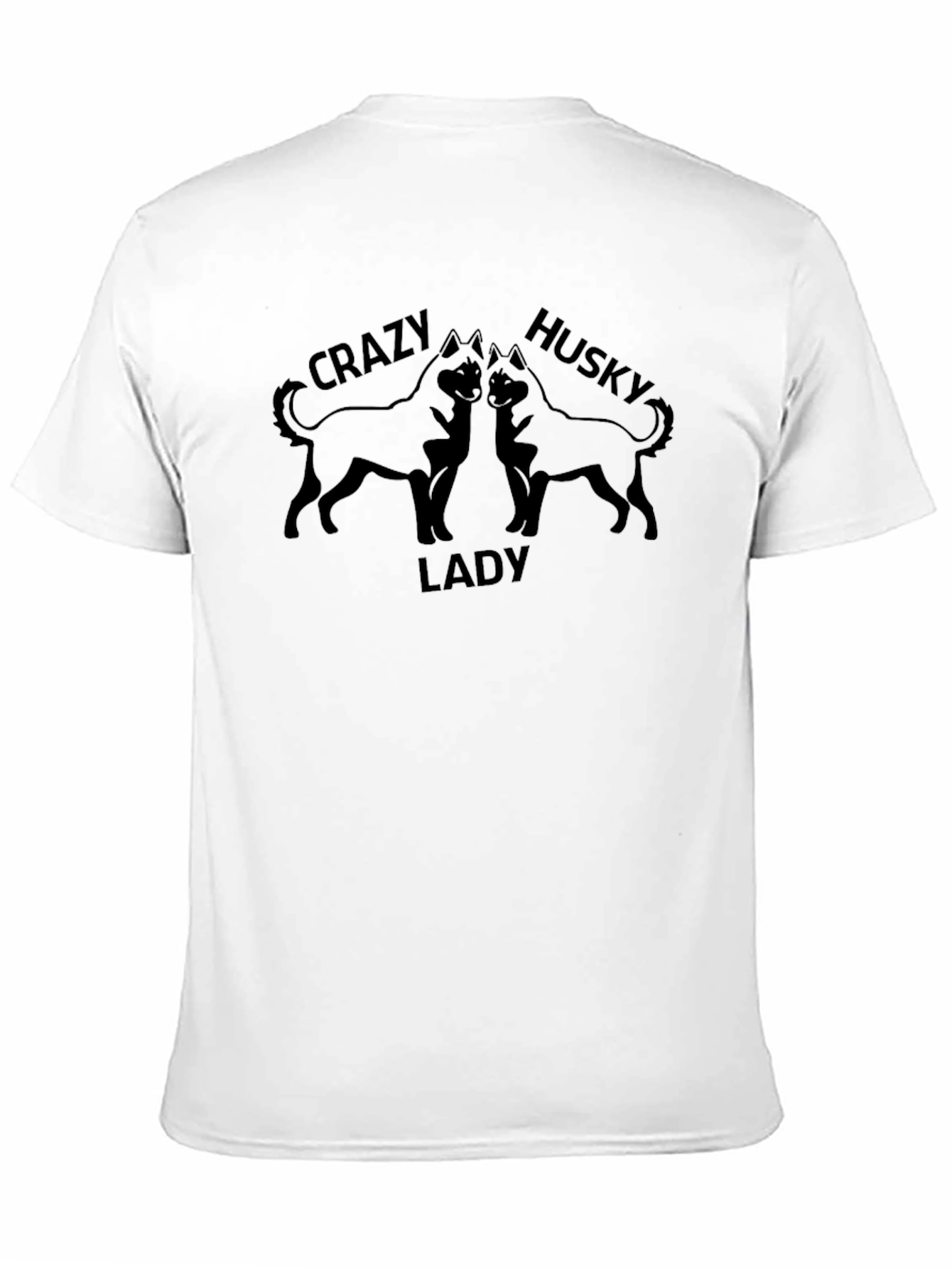 Crazy Husky Lady Black T-Shirt