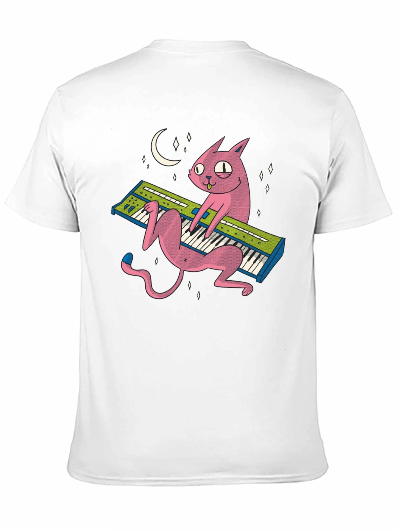 Cat Keyboardist T-Shirt: Cool Black Tee