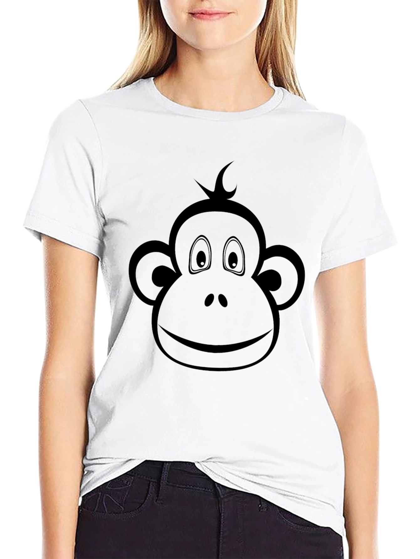 Monkey Face Graphic Tee - Cool Crew Neck T-Shirt